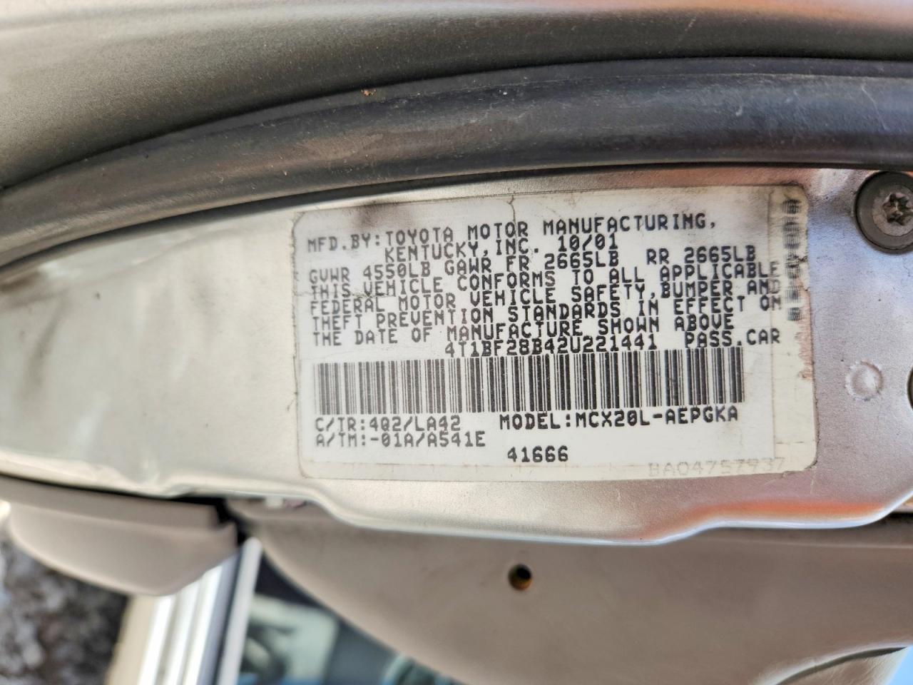 2001 Toyota Avalon Xls Silver vin: 4T1BF28BX1U132679
