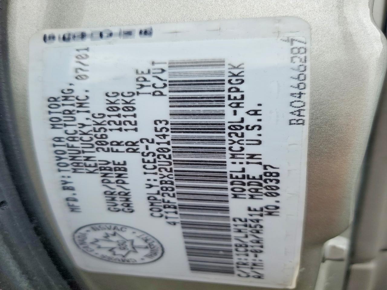 2002 Toyota Avalon Xl Серебряный vin: 4T1BF28BX2U201453