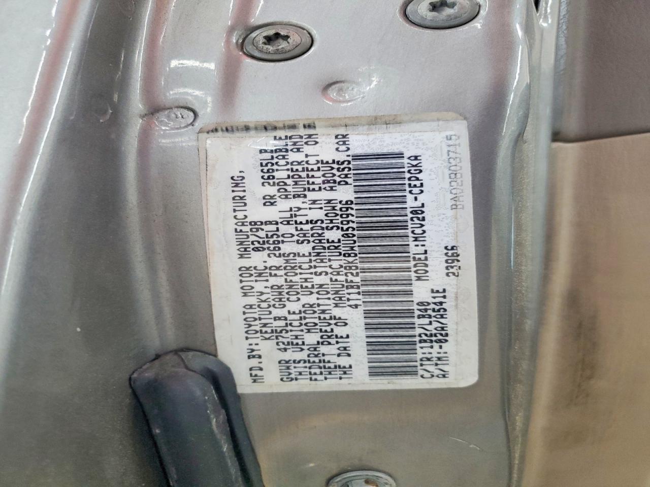 1998 Toyota Camry Xle V6 Gold vin: 4T1BF28K8WU059996