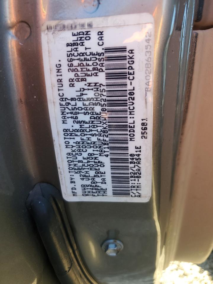 1998 Toyota Camry Ce Серый vin: 4T1BF28KXWU052757