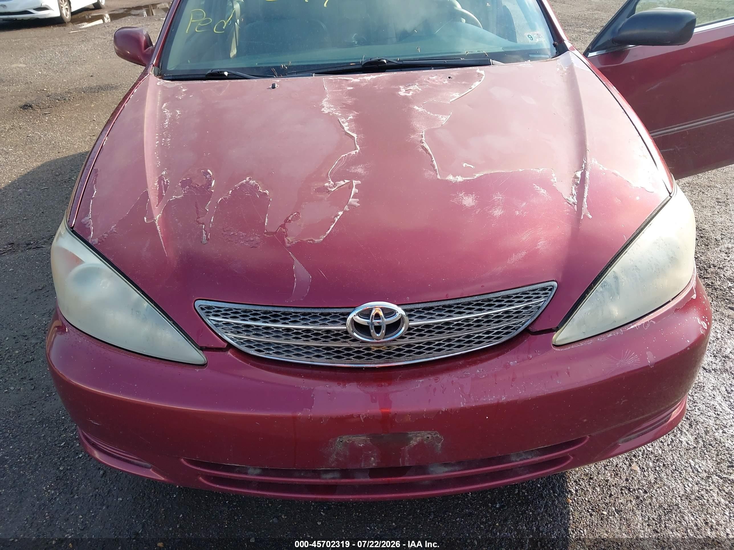 2002 Toyota Camry Xle Burgundy vin: 4T1BF30K02U007516