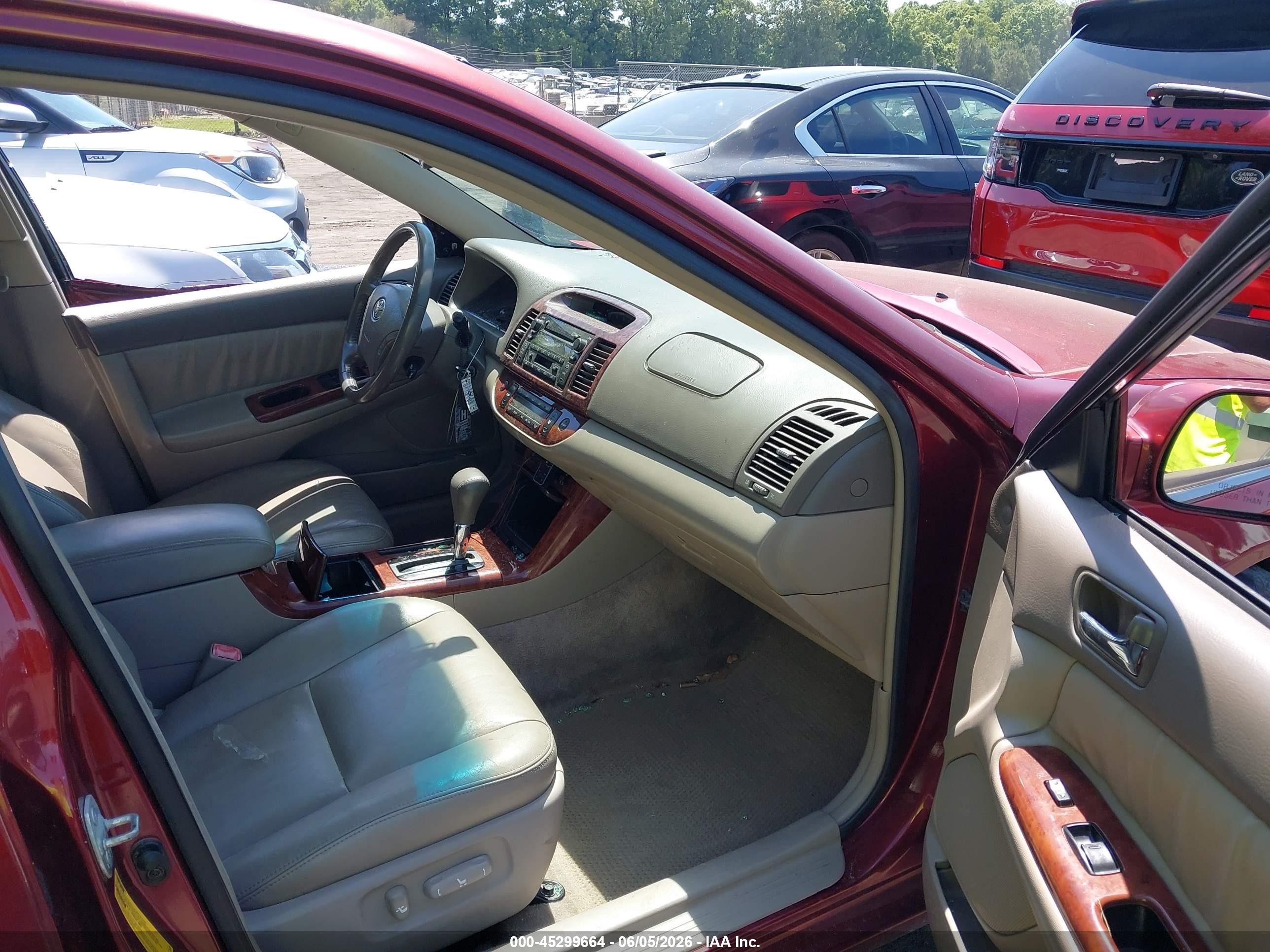 2005 Toyota Camry Xle V6 Red vin: 4T1BF30K25U105371