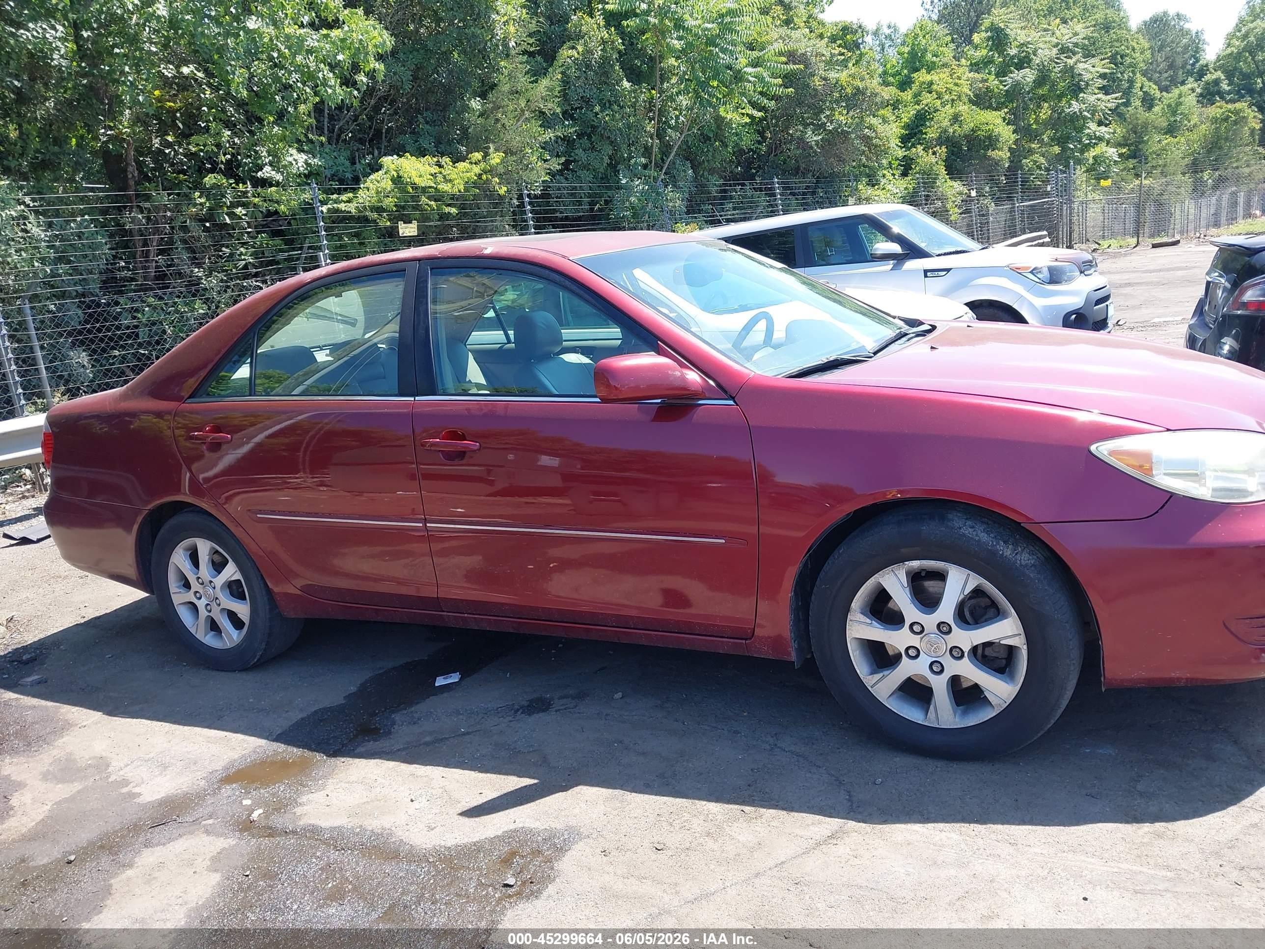 2005 Toyota Camry Xle V6 Red vin: 4T1BF30K25U105371
