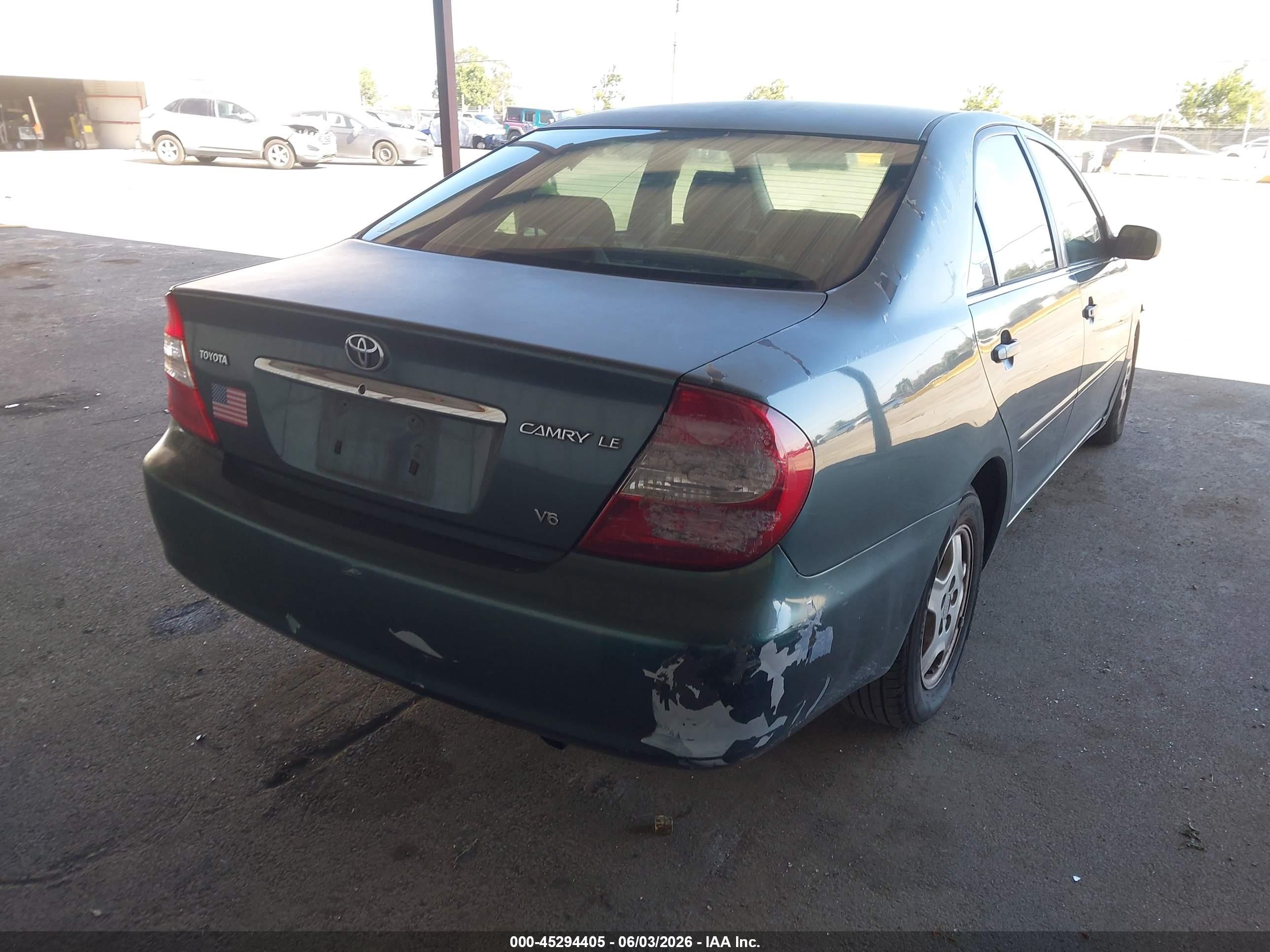 2003 Toyota Camry Le V6 Green vin: 4T1BF30K33U553065