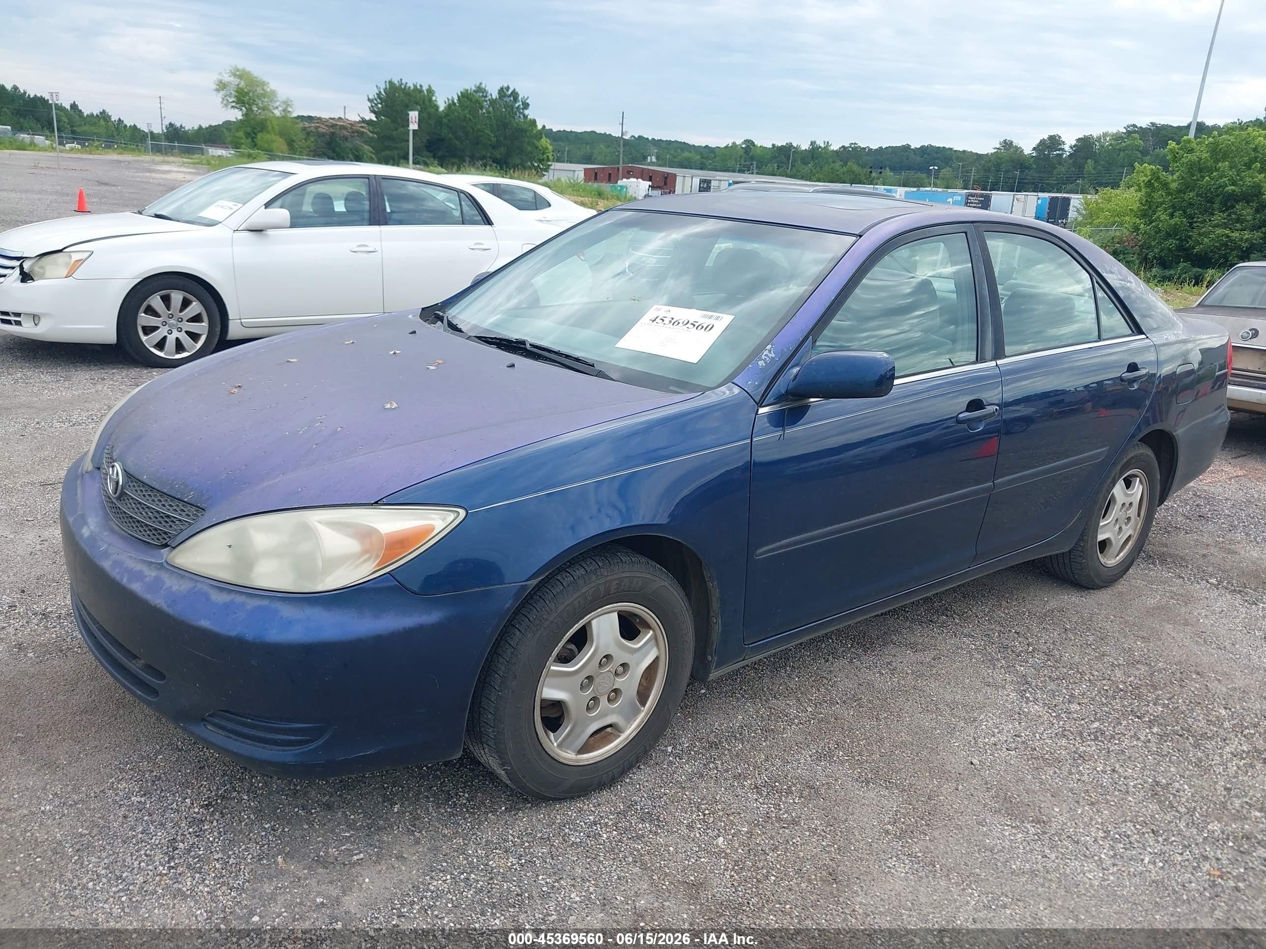 2002 Toyota Camry Le V6 Blue vin: 4T1BF30K62U527090