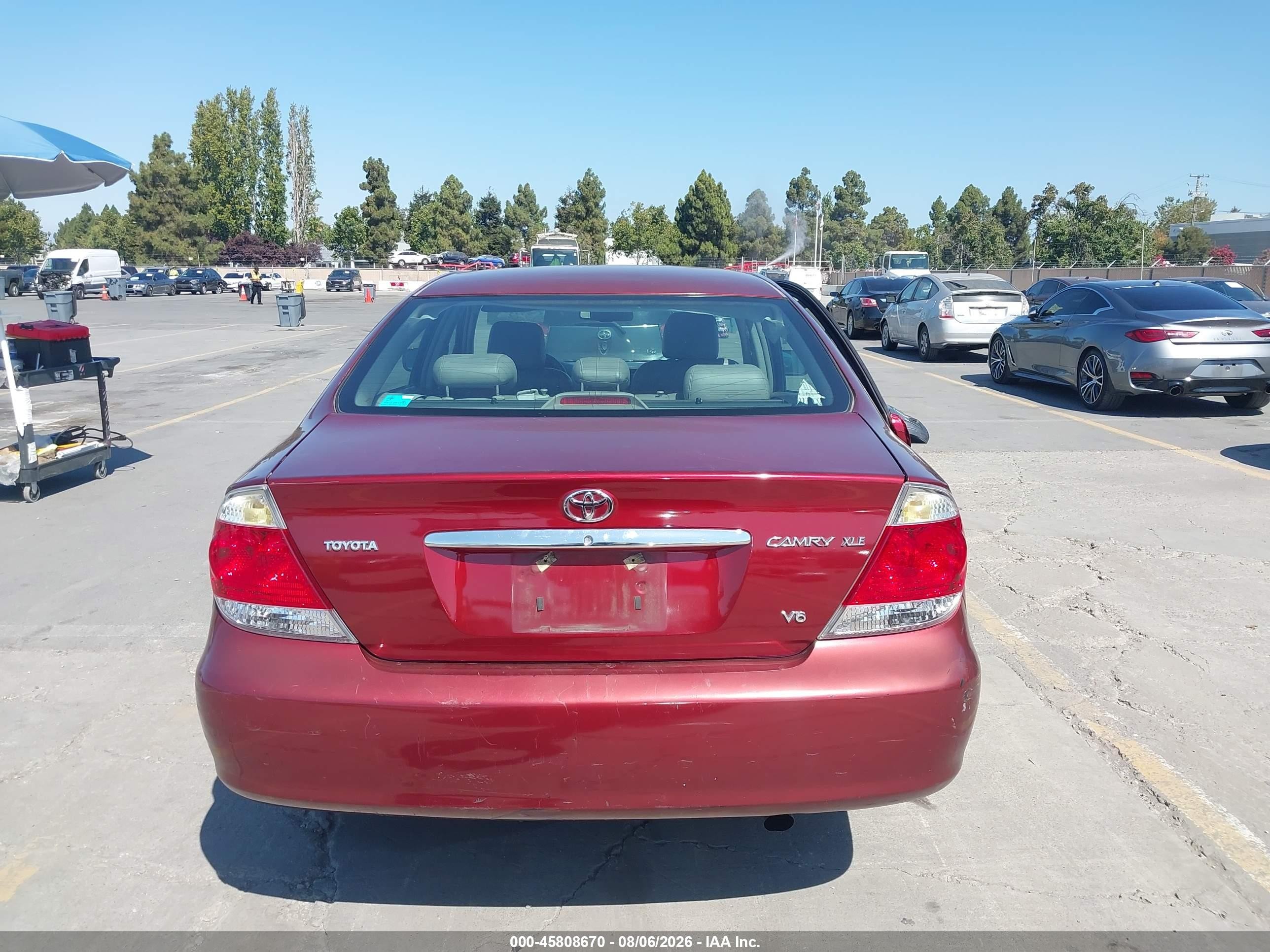2006 Toyota Camry Xle V6 Burgundy vin: 4T1BF30K66U116441