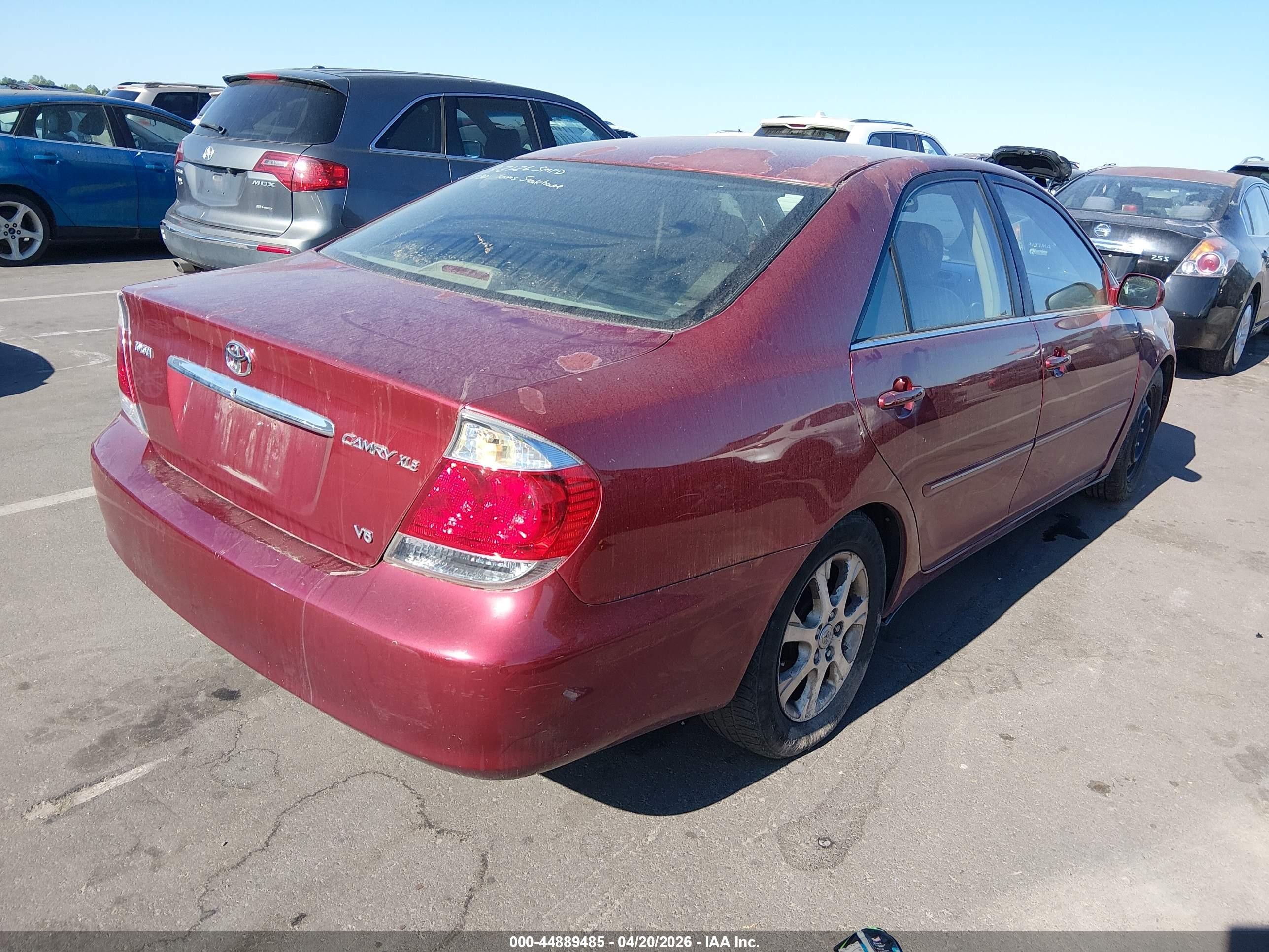 2005 Toyota Camry Xle V6 Red vin: 4T1BF30KX5U102623