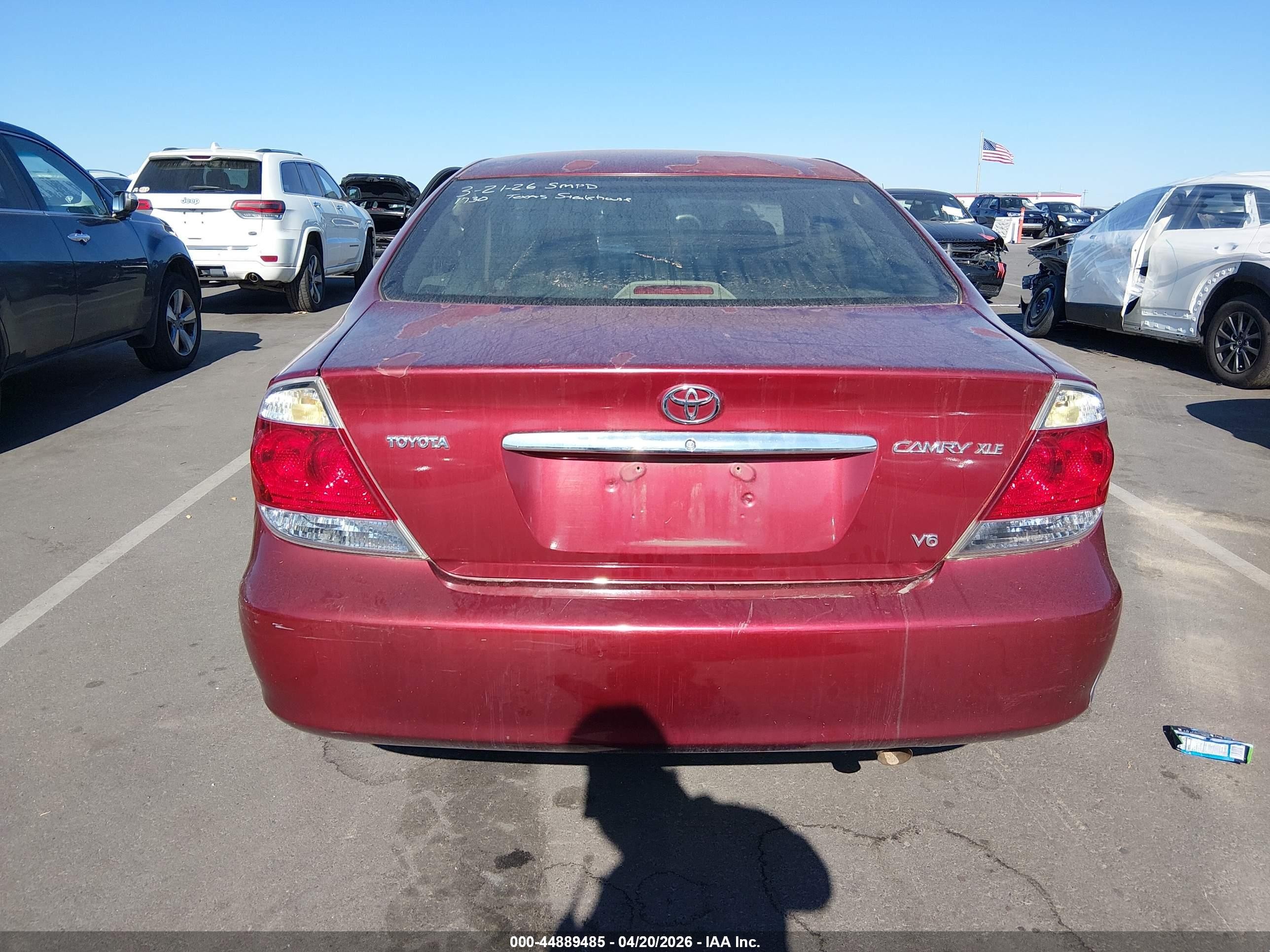 2005 Toyota Camry Xle V6 Red vin: 4T1BF30KX5U102623