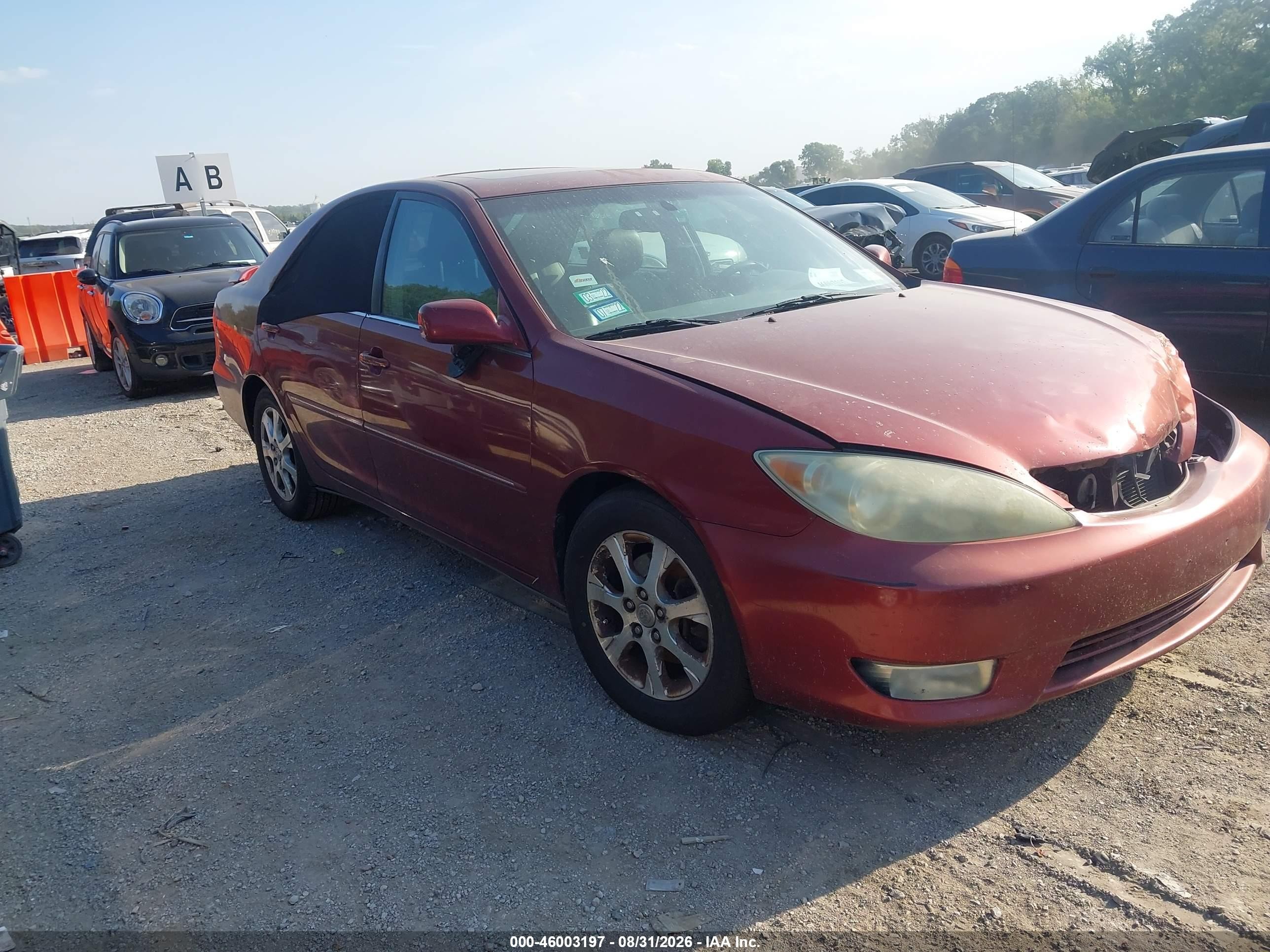 2005 Toyota Camry Xle V6 Maroon vin: 4T1BF30KX5U103738