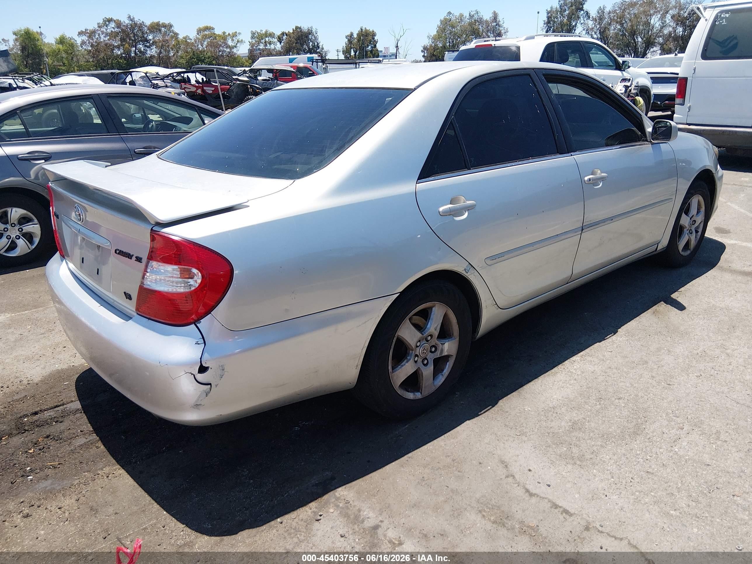 2003 Toyota Camry Se V6 Silver vin: 4T1BF32K03U058769