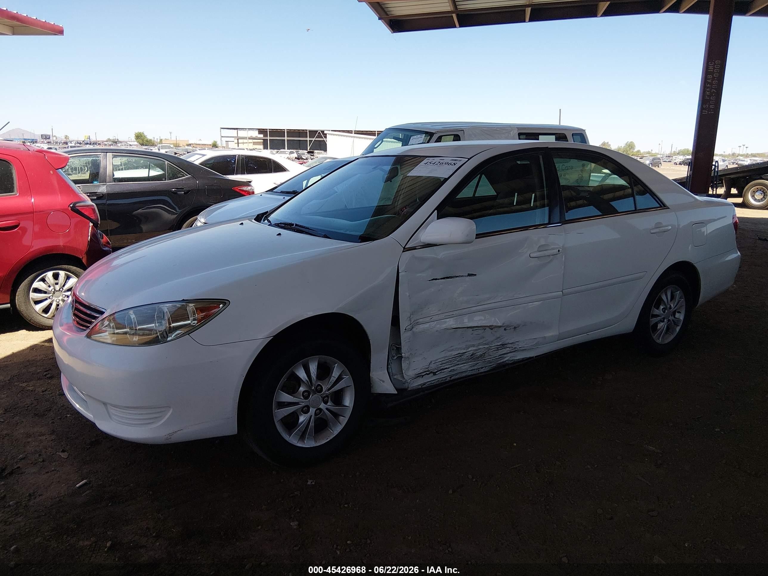 2006 Toyota Camry Le V6 White vin: 4T1BF32K46U622105