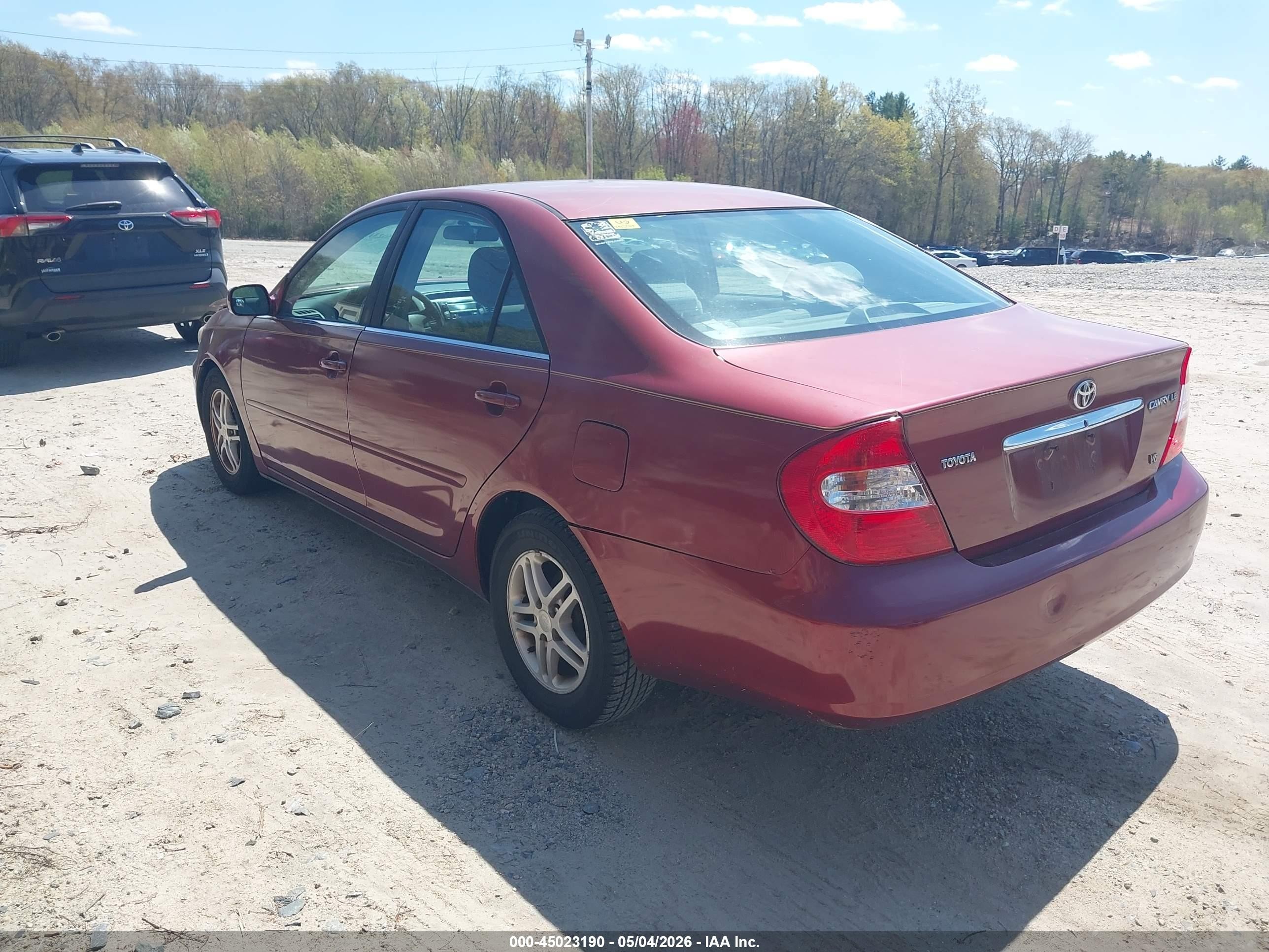 2002 Toyota Camry Le V6 Бордовый vin: 4T1BF32K52U005502