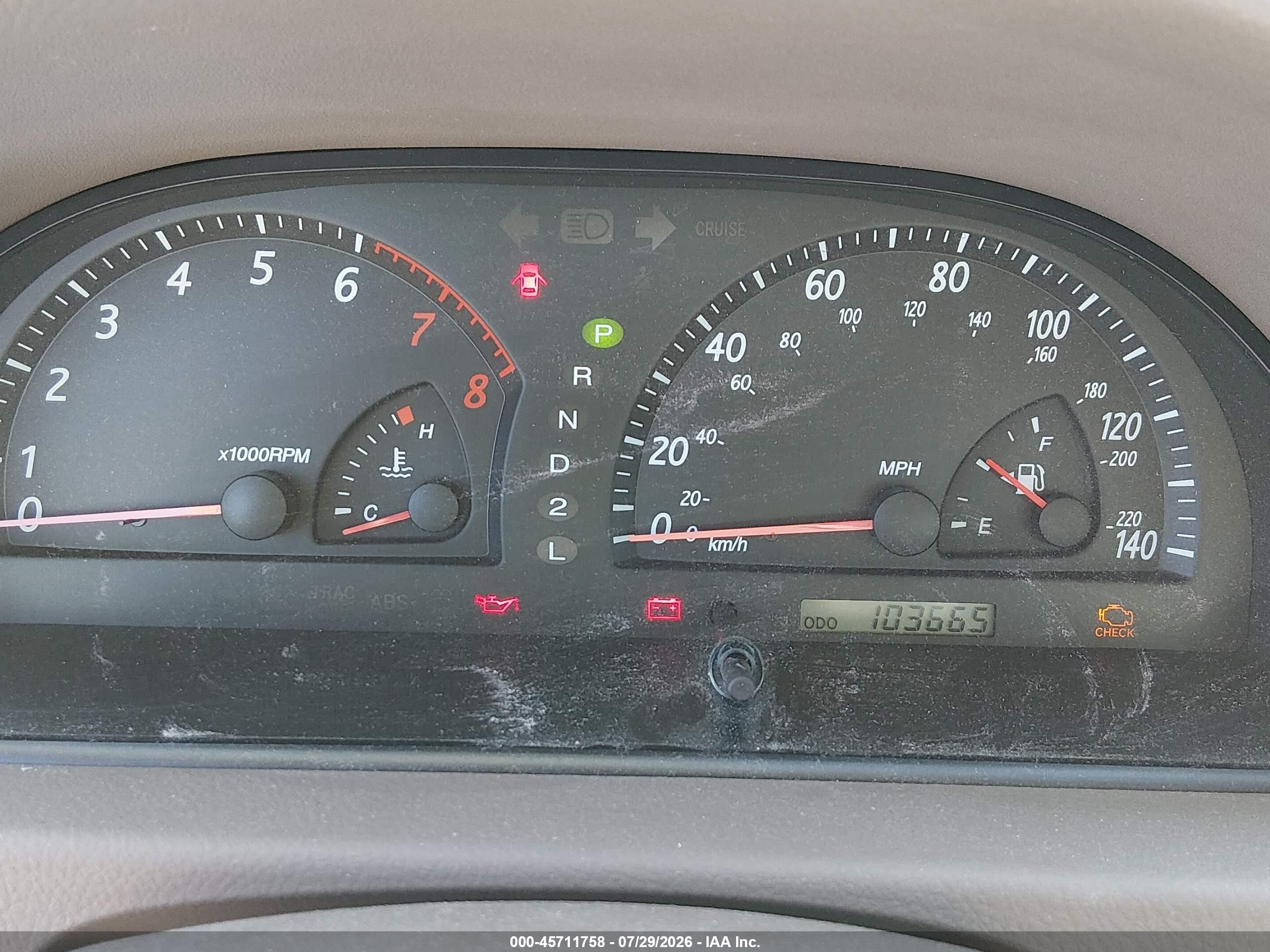 2002 Toyota Camry Xle Champagne vin: 4T1BF32K52U534769