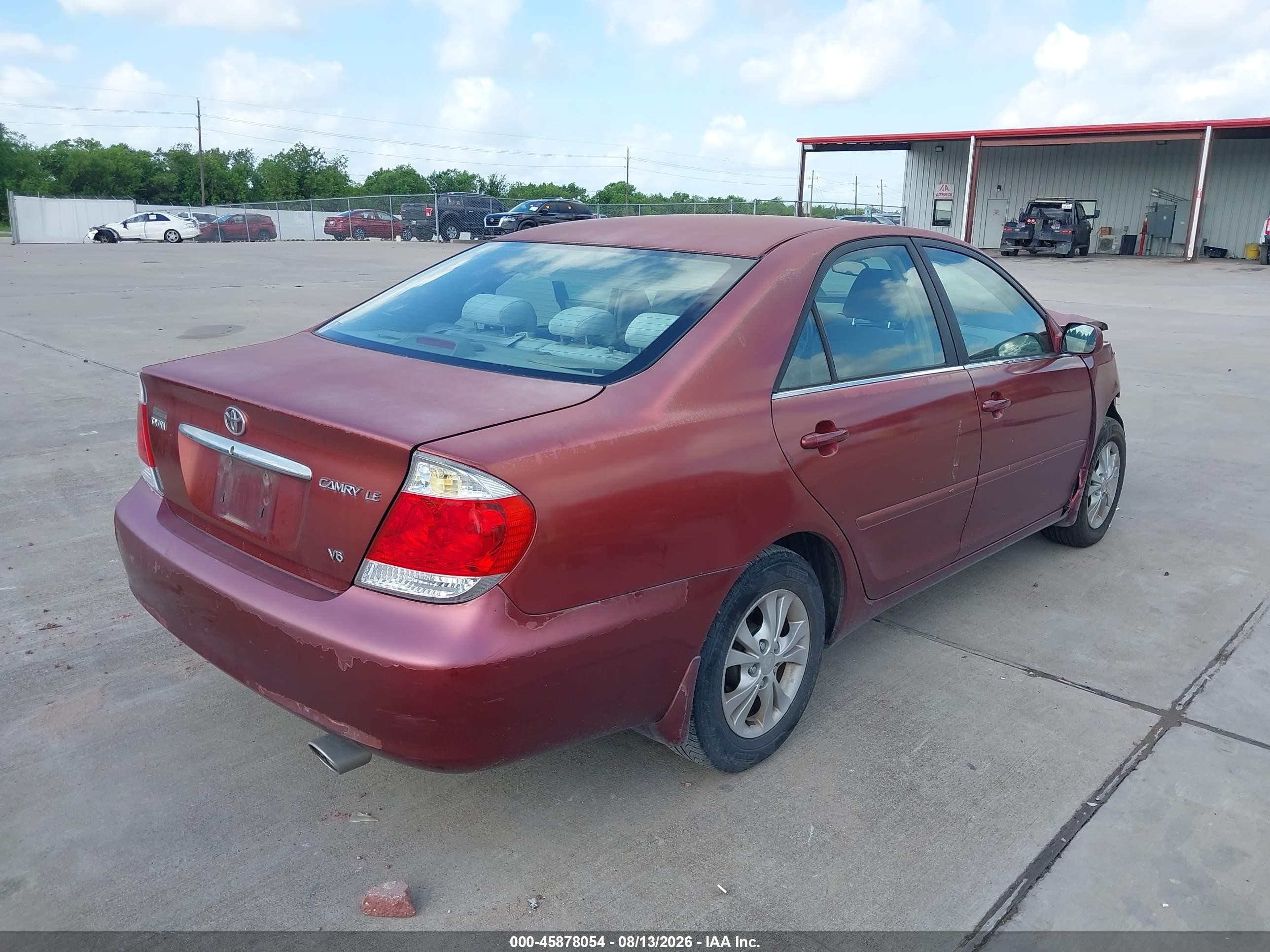 2006 Toyota Camry Le V6 Красный vin: 4T1BF32K66U117425