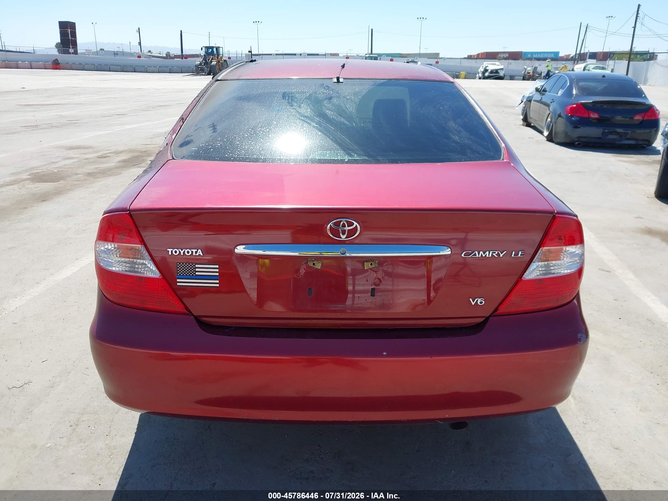 2004 Toyota Camry Le V6 Red vin: 4T1BF32K84U071898