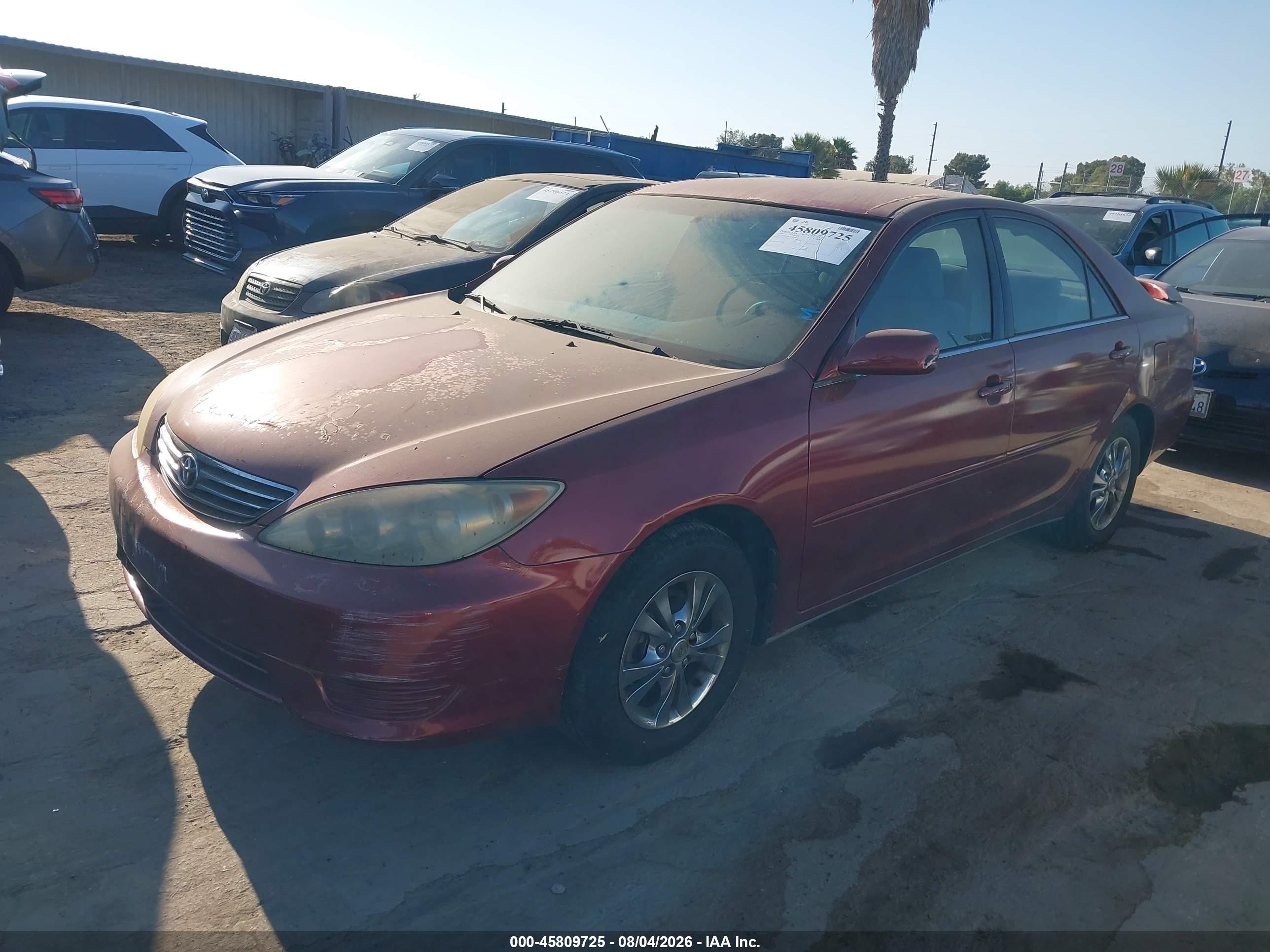 2006 Toyota Camry Le V6 Red vin: 4T1BF32K86U120018