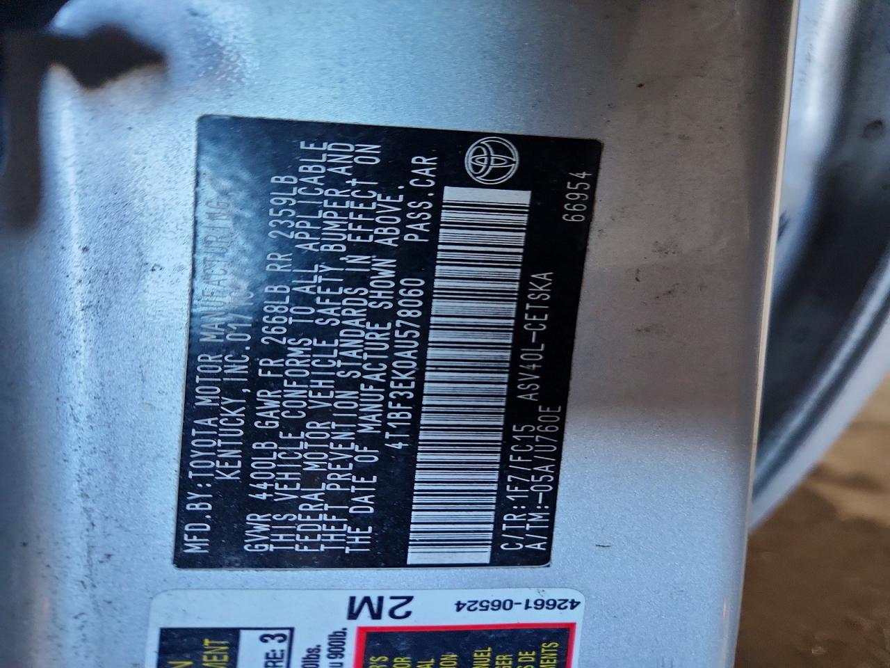 2010 Toyota Camry Se Silver vin: 4T1BF3EK0AU578060