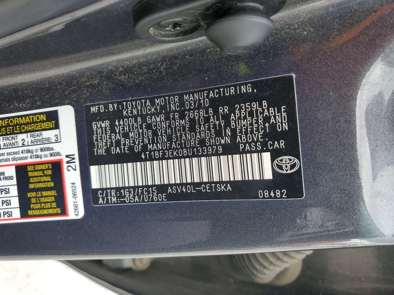 2011 Toyota Camry Se Gray vin: 4T1BF3EK0BU133979