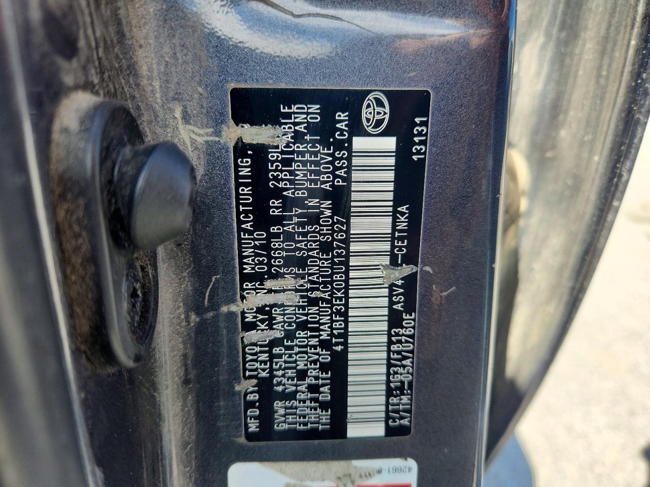 2011 Toyota Camry Le Серый vin: 4T1BF3EK0BU137627
