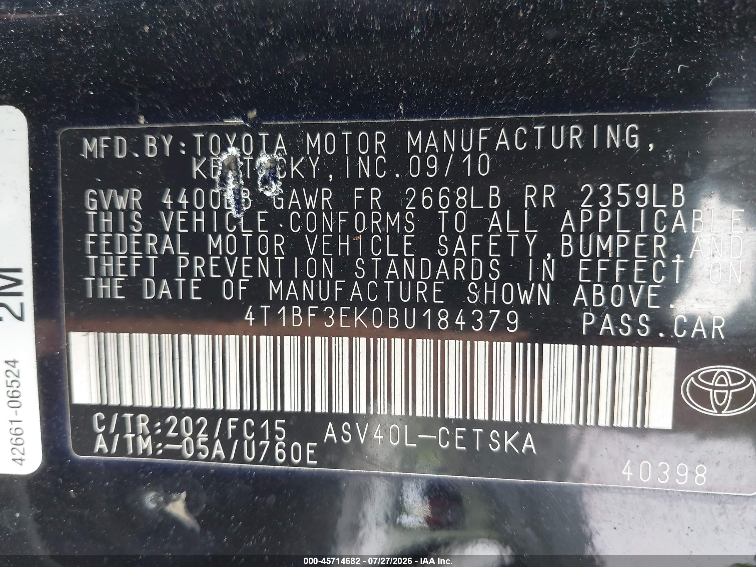 2011 Toyota Camry Se Black vin: 4T1BF3EK0BU184379