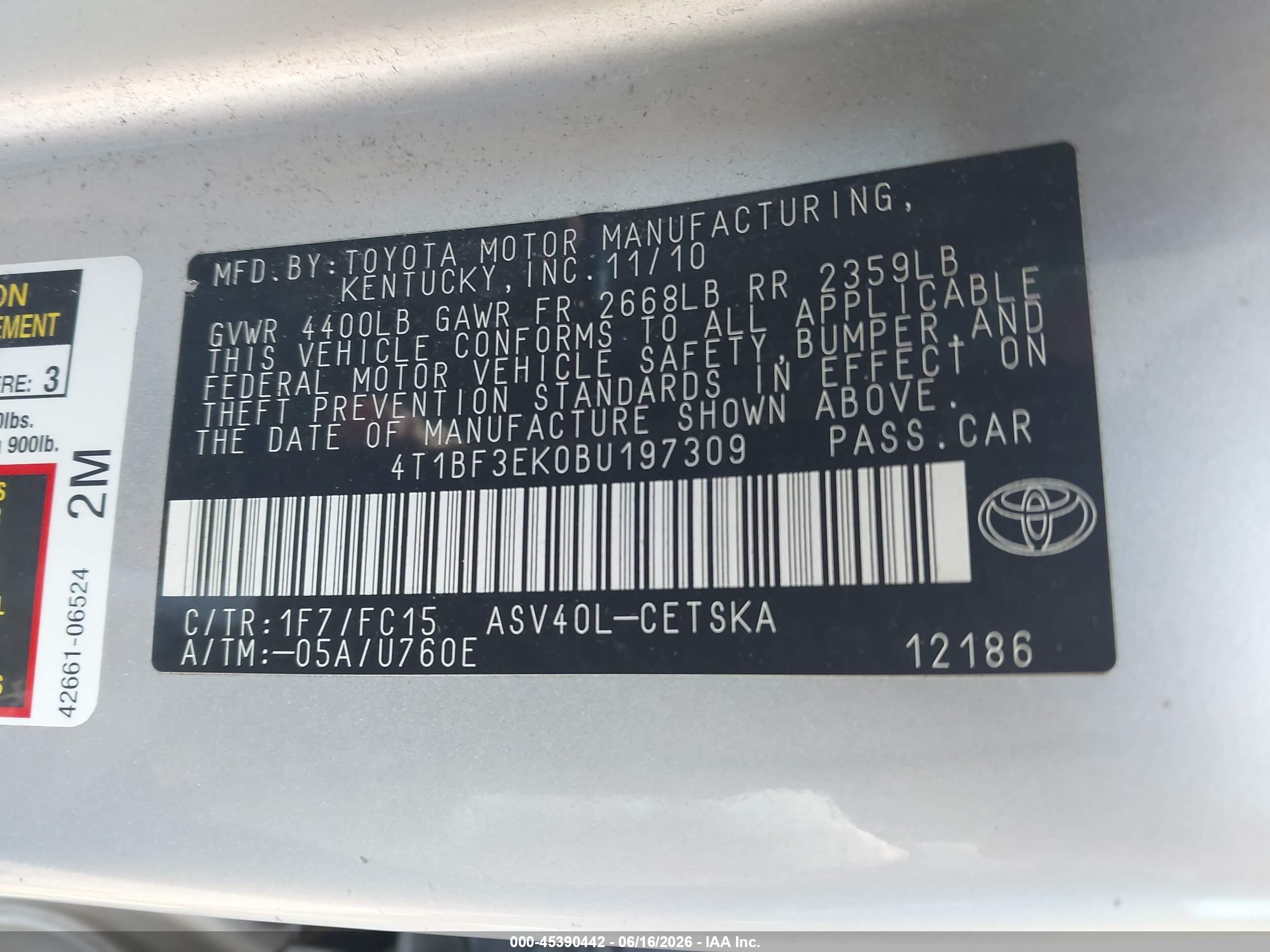 2011 Toyota Camry Se Silver vin: 4T1BF3EK0BU197309