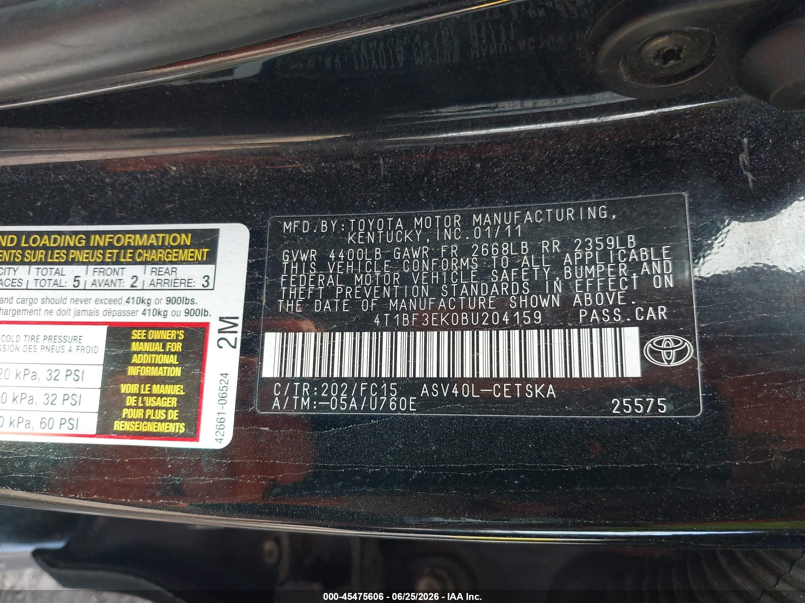 2011 Toyota Camry Se Black vin: 4T1BF3EK0BU204159