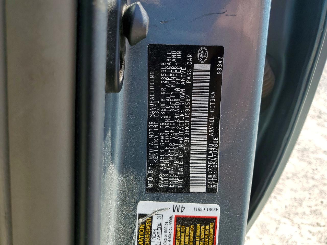2011 Toyota Camry Xle Синий vin: 4T1BF3EK0BU590582