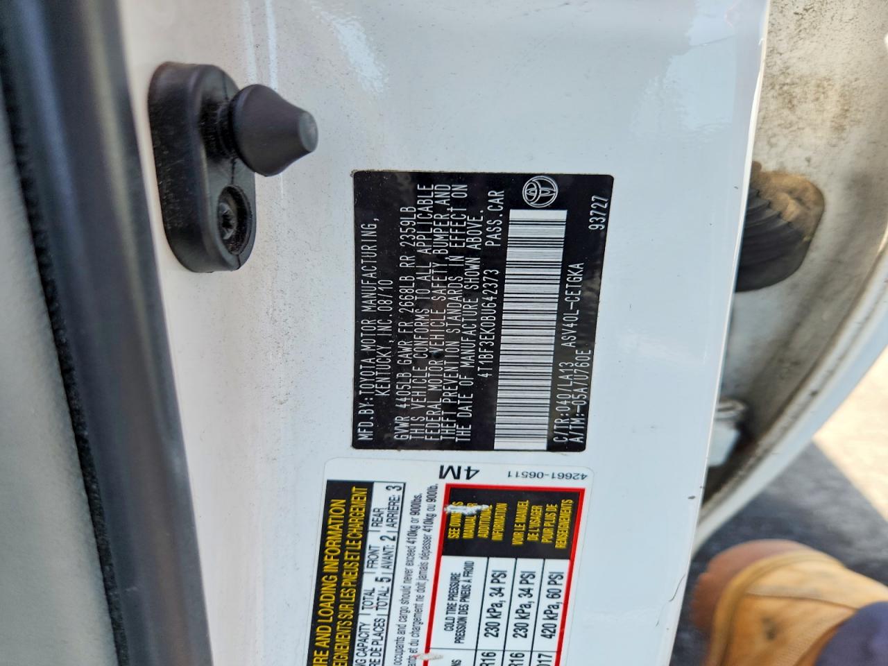2011 Toyota Camry Xle Белый vin: 4T1BF3EK0BU642373