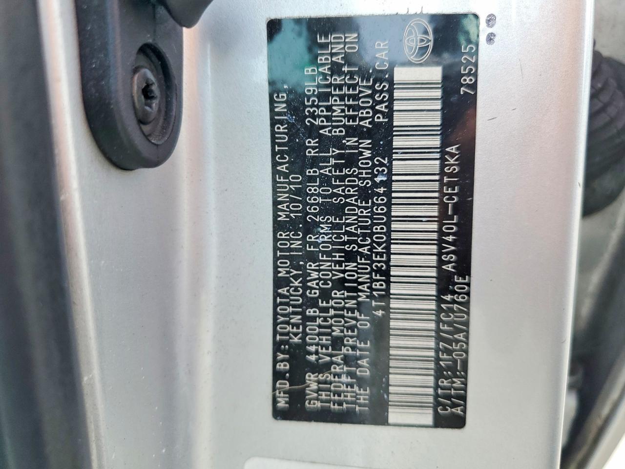 2011 Toyota Camry Se Серебряный vin: 4T1BF3EK0BU664132