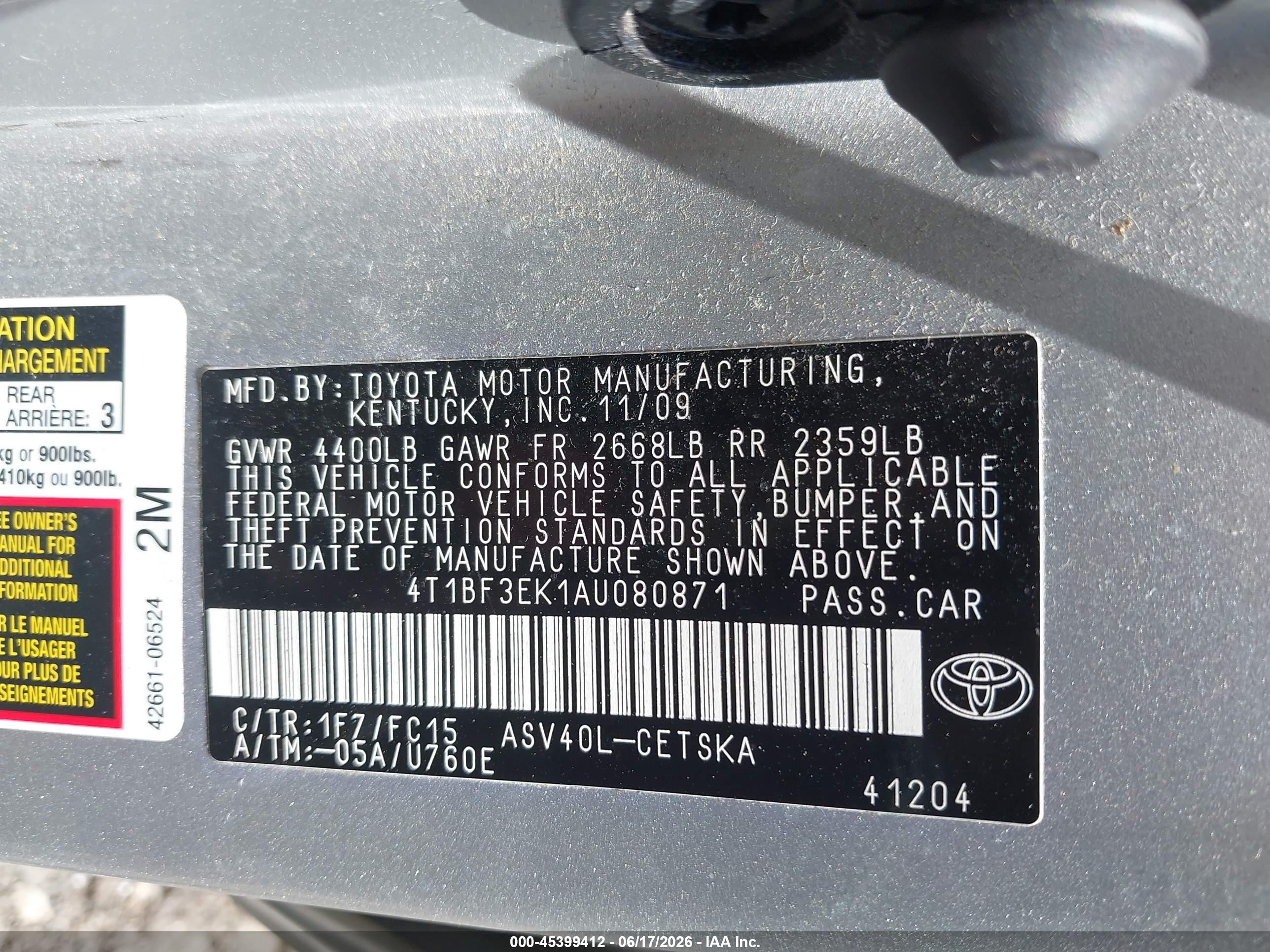 2010 Toyota Camry Se Silver vin: 4T1BF3EK1AU080871