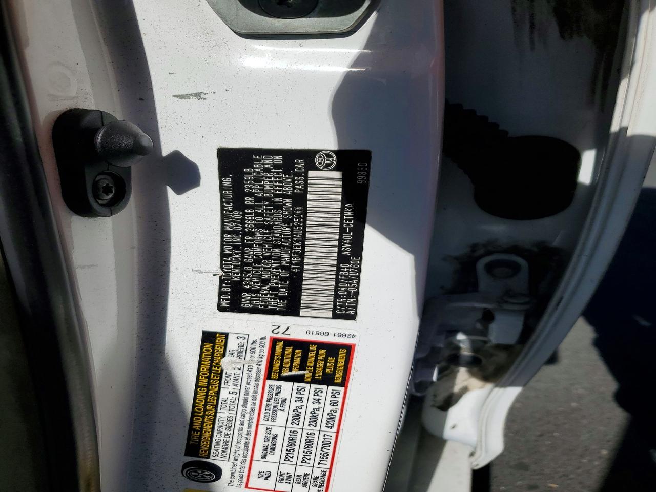2010 Toyota Camry Le Белый vin: 4T1BF3EK1AU525044
