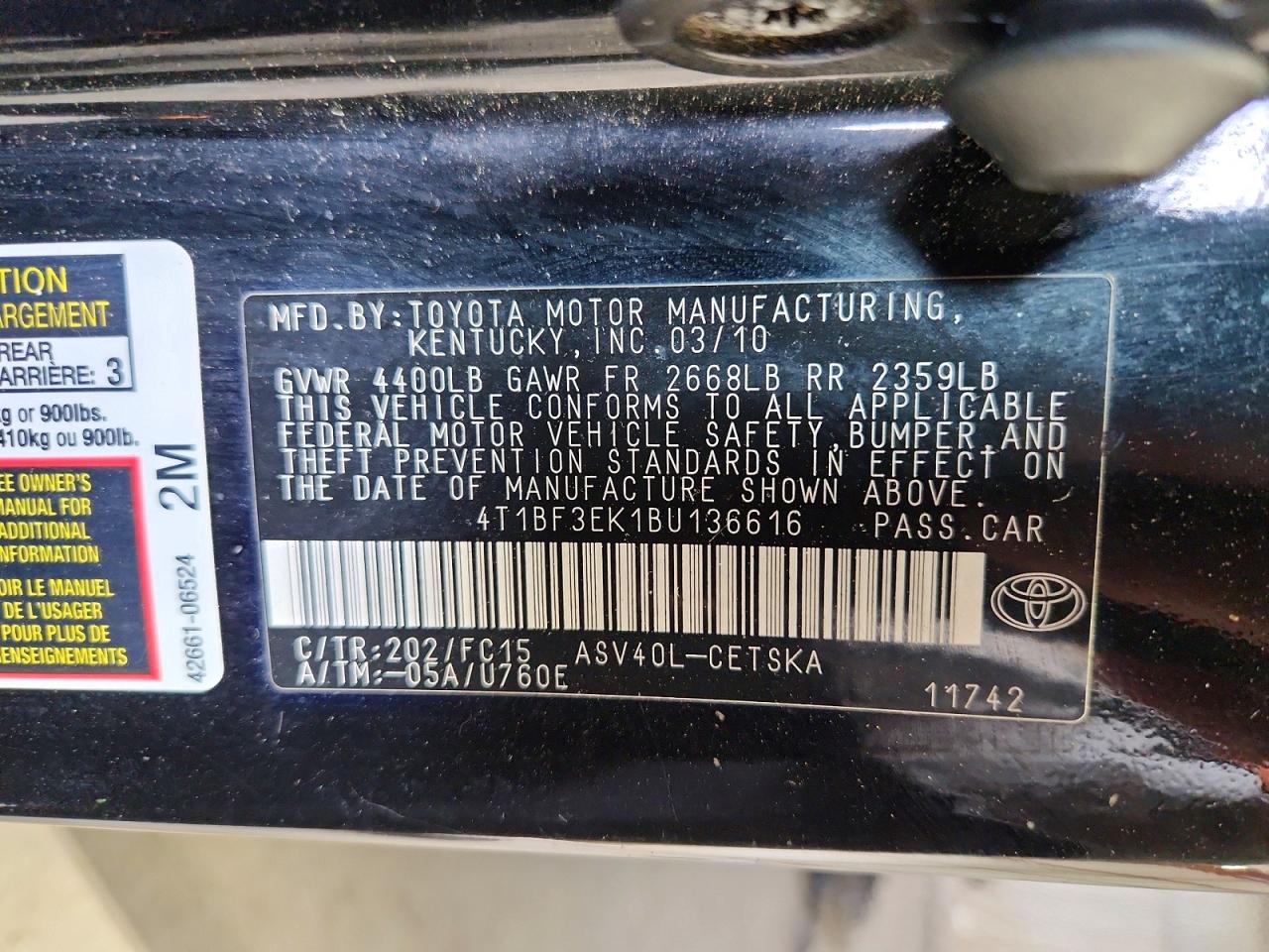 2011 Toyota Camry Se Black vin: 4T1BF3EK1BU136616