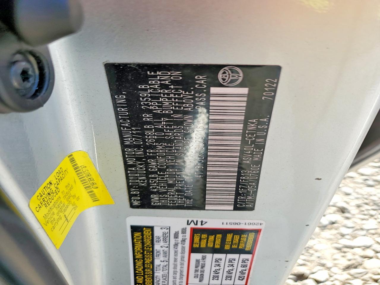 2011 Toyota Camry Le Silver vin: 4T1BF3EK1BU757161
