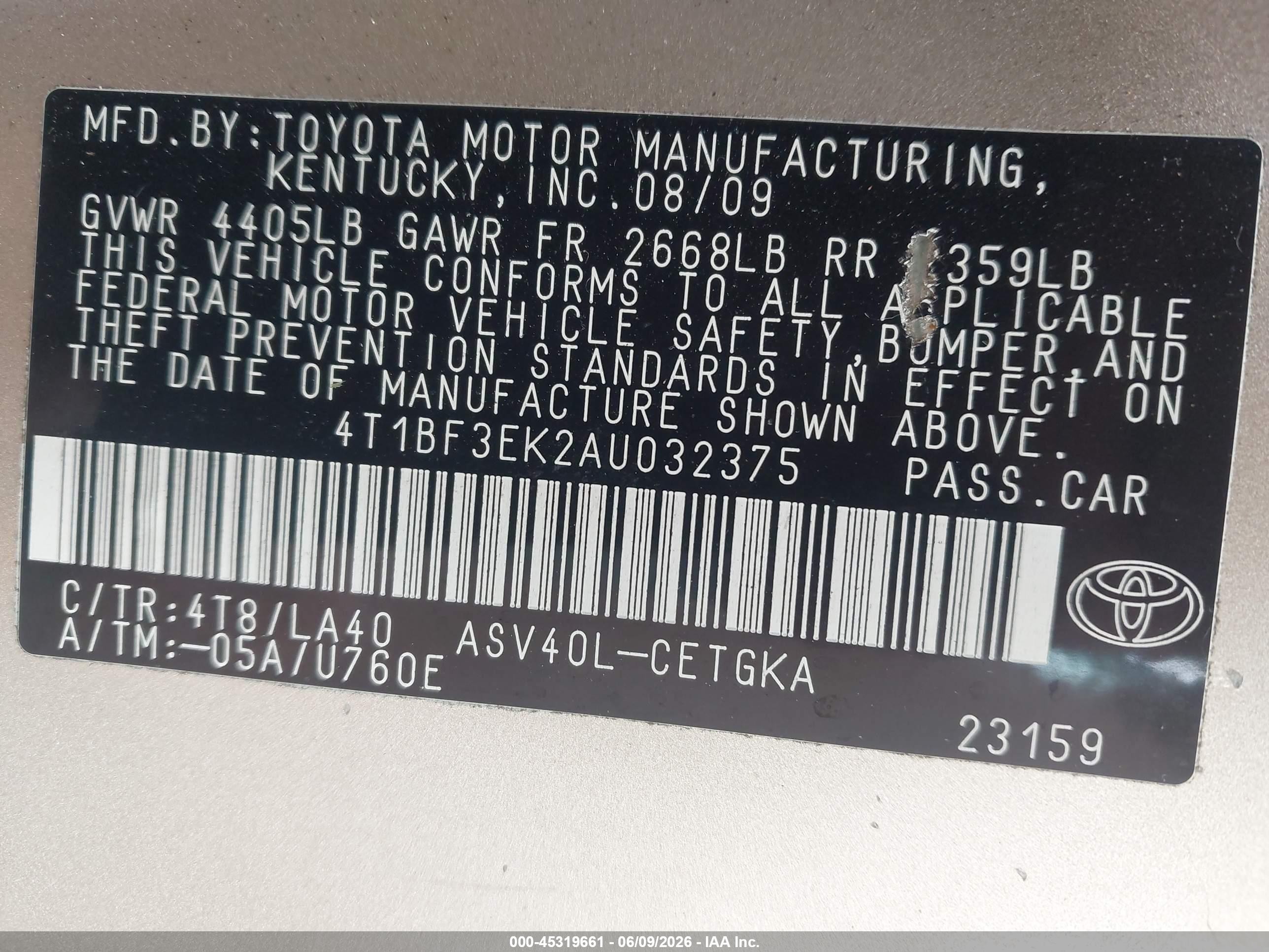 2010 Toyota Camry Xle Tan vin: 4T1BF3EK2AU032375