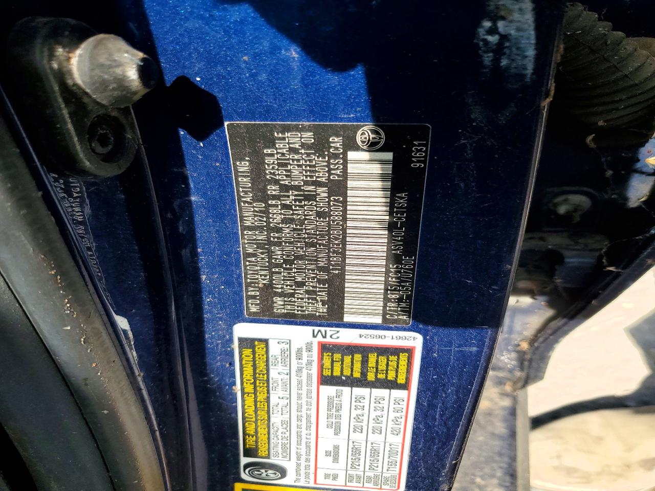 2011 Toyota Camry Se Синий vin: 4T1BF3EK2BU588073