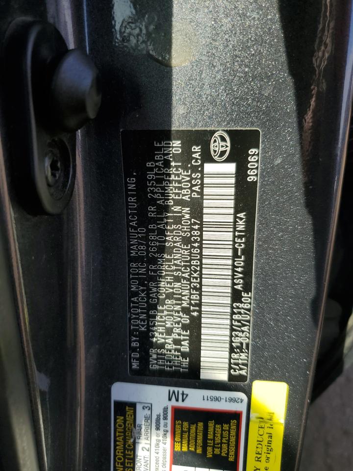 2011 Toyota Camry Base Gray vin: 4T1BF3EK2BU643847