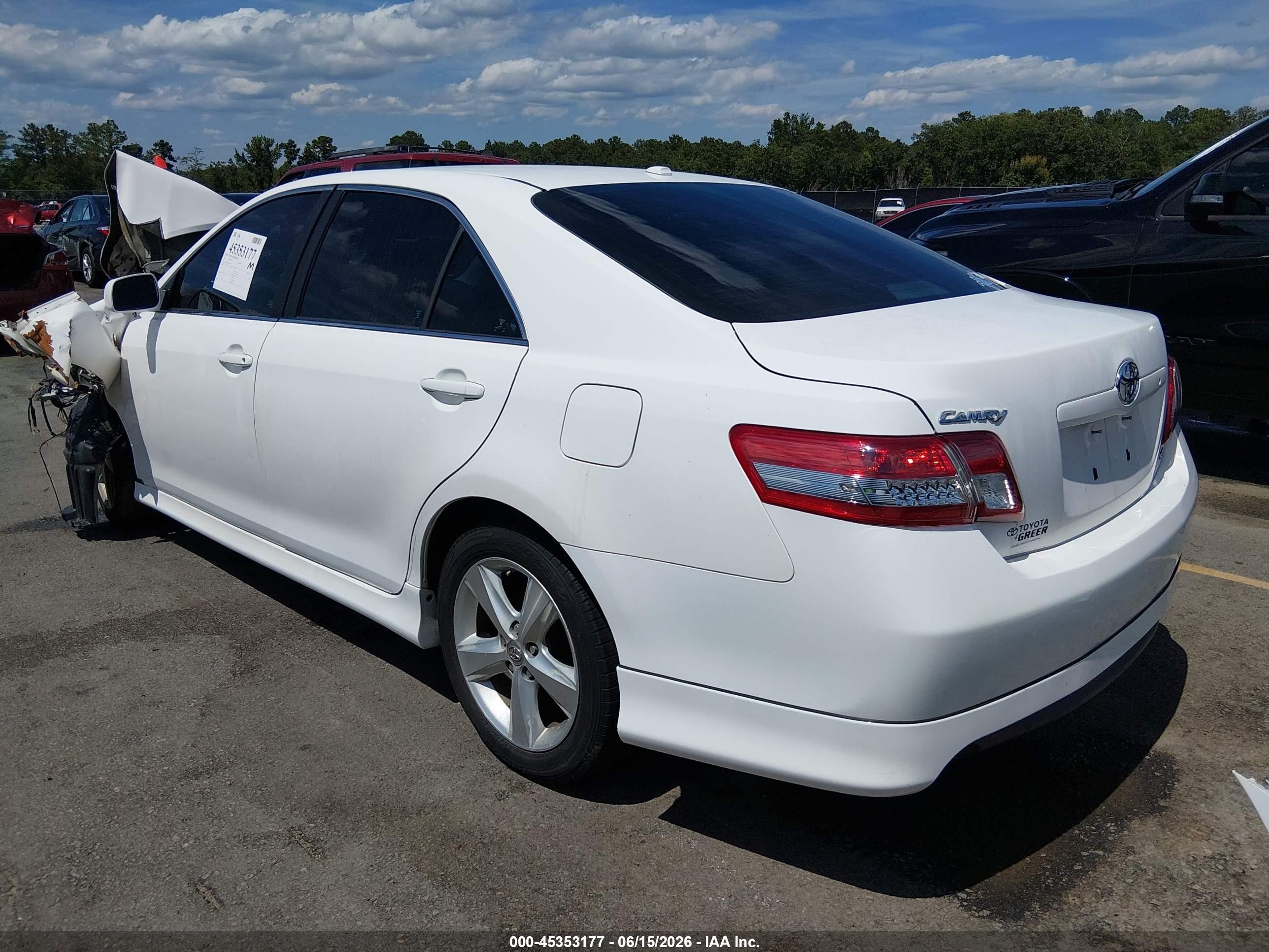 2011 Toyota Camry Se White vin: 4T1BF3EK2BU720006