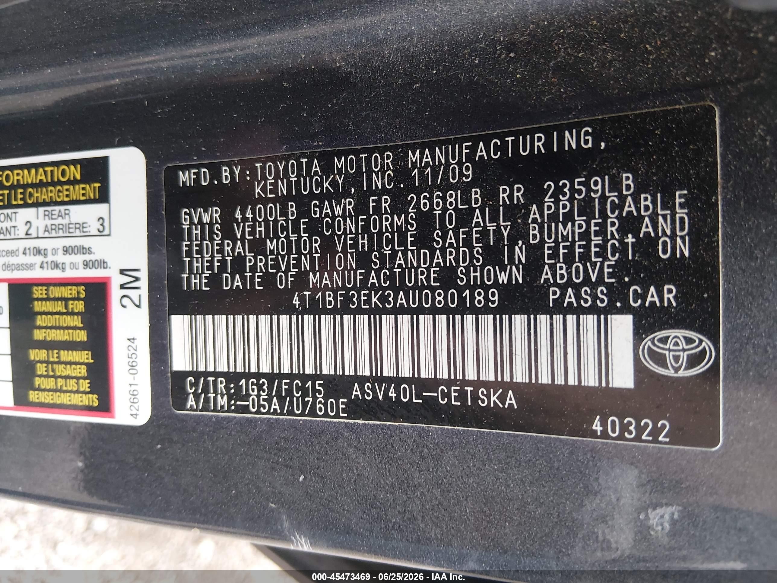2010 Toyota Camry Se Gray vin: 4T1BF3EK3AU080189