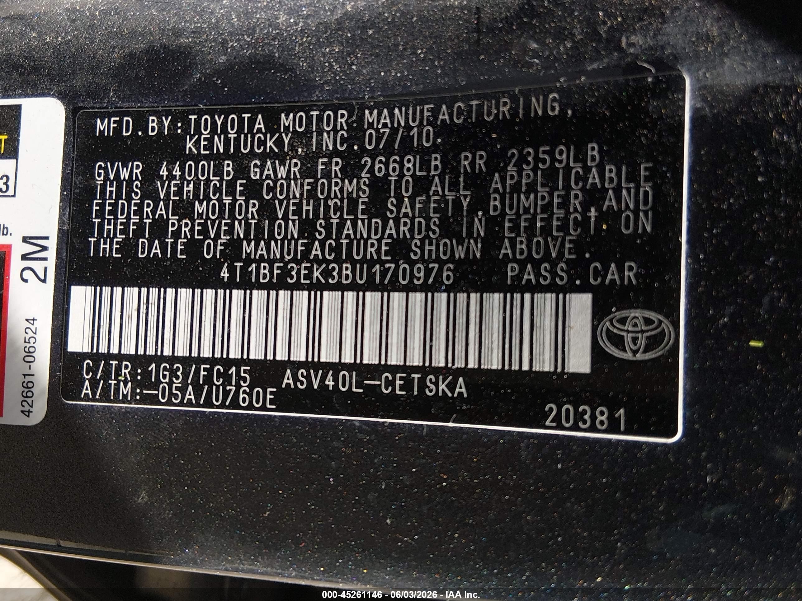 2011 Toyota Camry Se Gray vin: 4T1BF3EK3BU170976