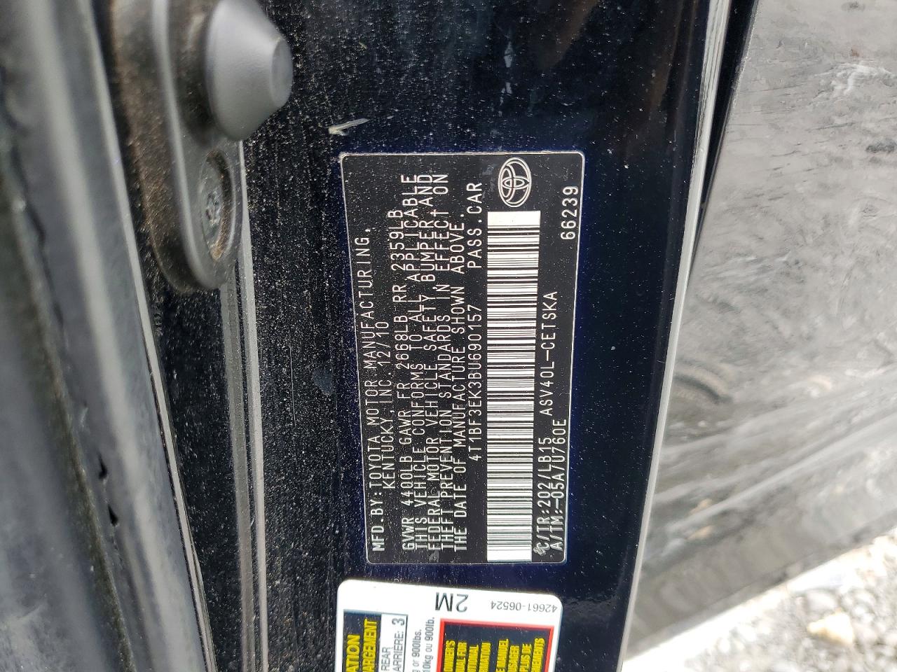 2011 Toyota Camry Se Черный vin: 4T1BF3EK3BU690157