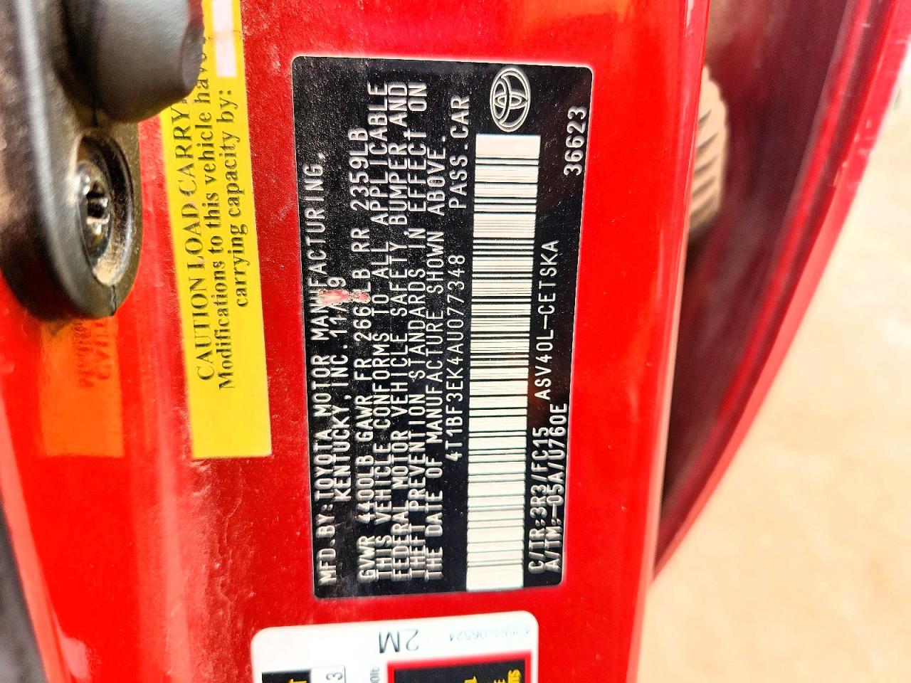 2010 Toyota Camry Se Красный vin: 4T1BF3EK4AU077348