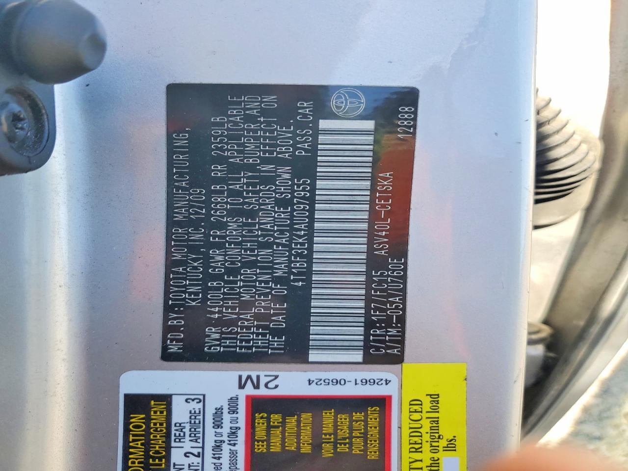 2010 Toyota Camry Se Silver vin: 4T1BF3EK4AU097955