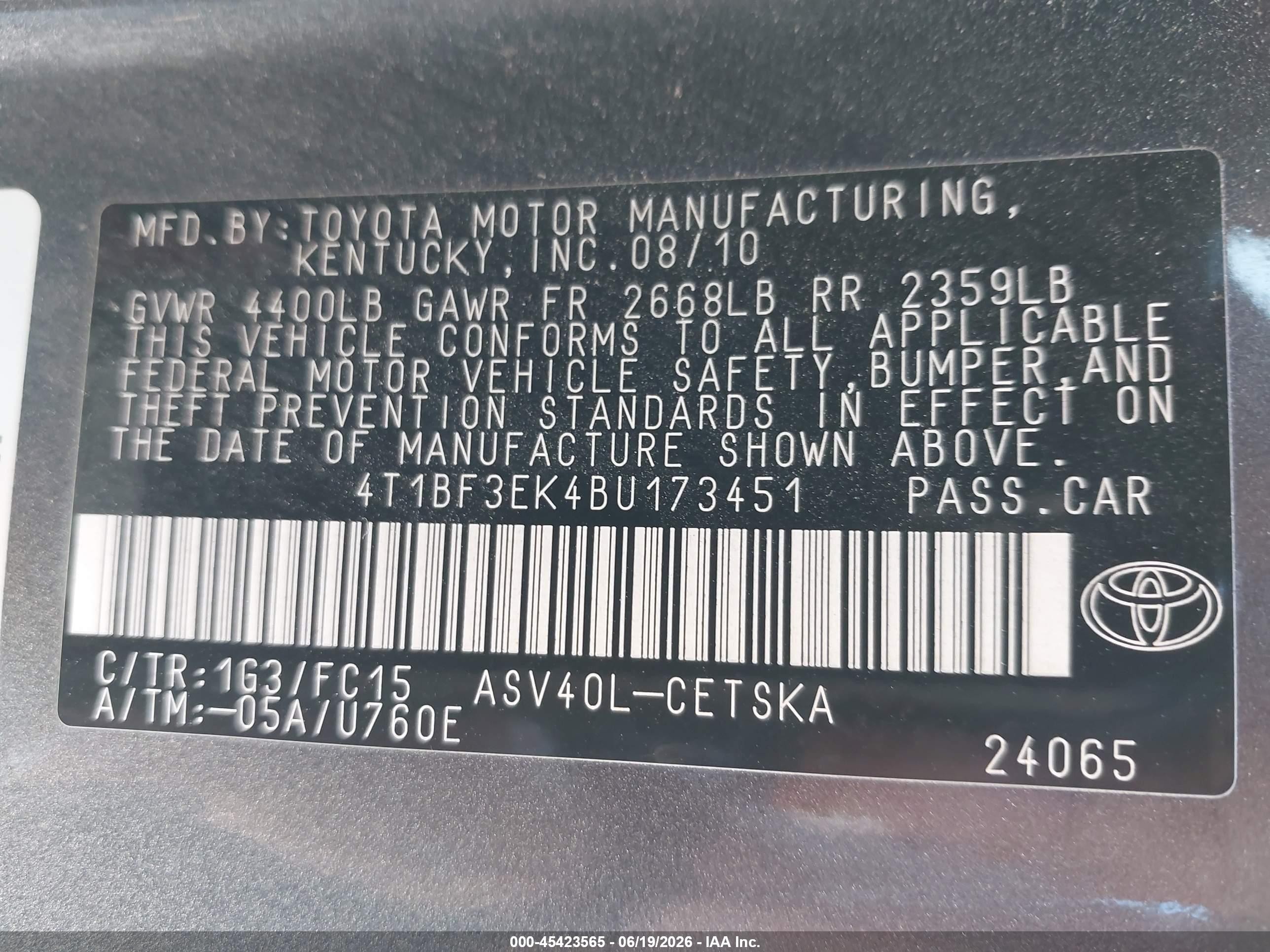 2011 Toyota Camry Se Gray vin: 4T1BF3EK4BU173451