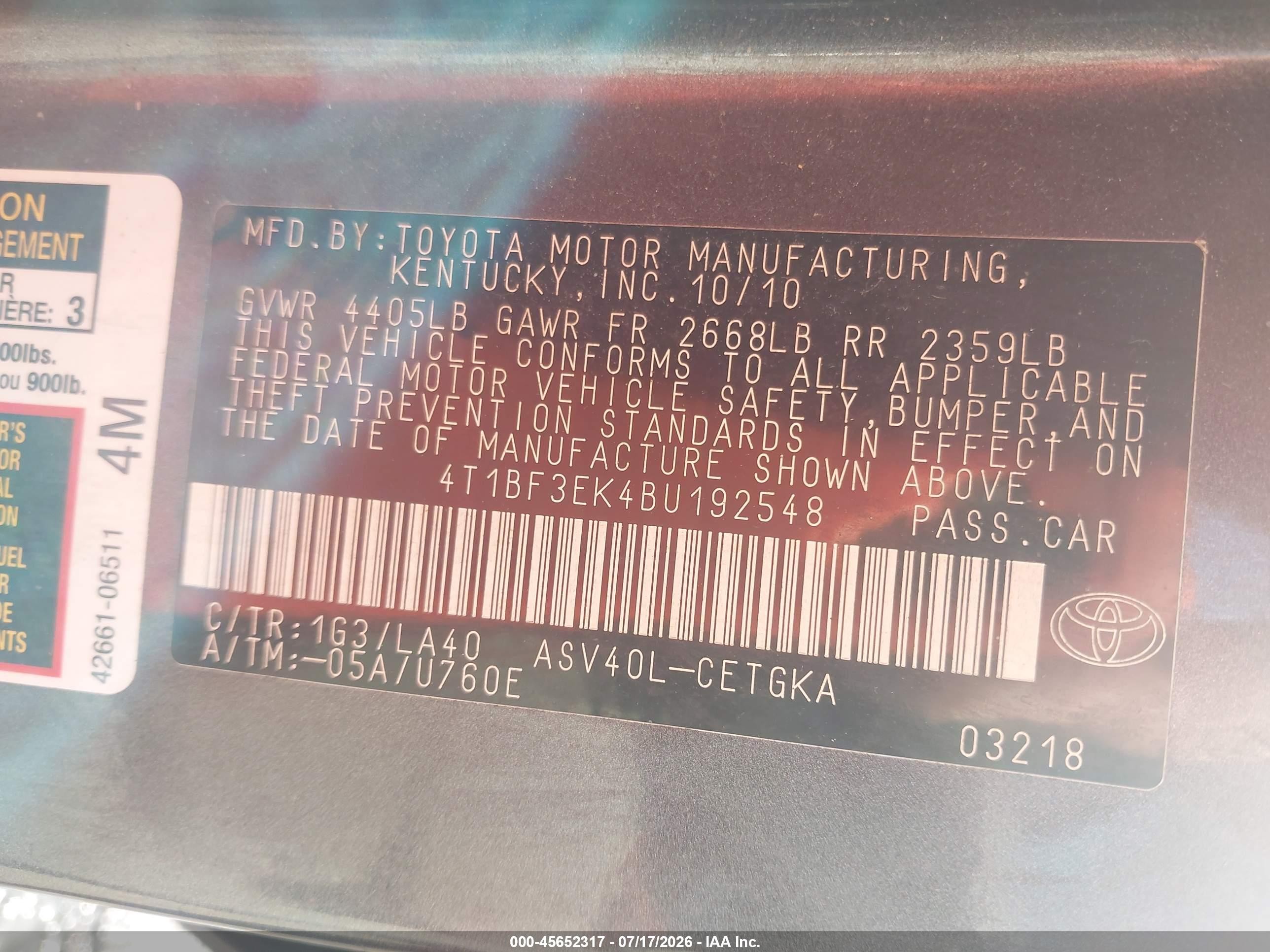 2011 Toyota Camry Xle Gray vin: 4T1BF3EK4BU192548