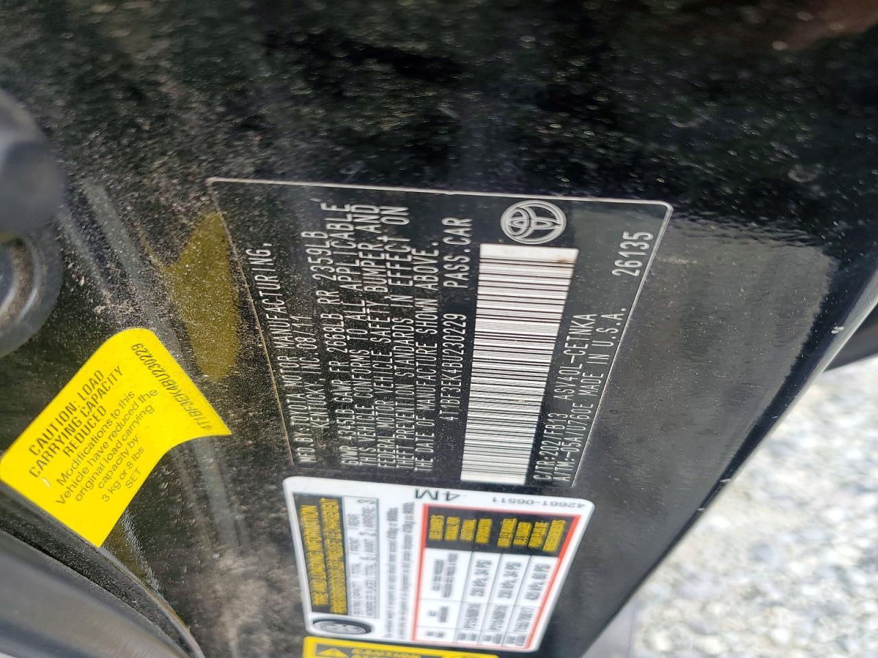 2011 Toyota Camry Le Black vin: 4T1BF3EK4BU230229