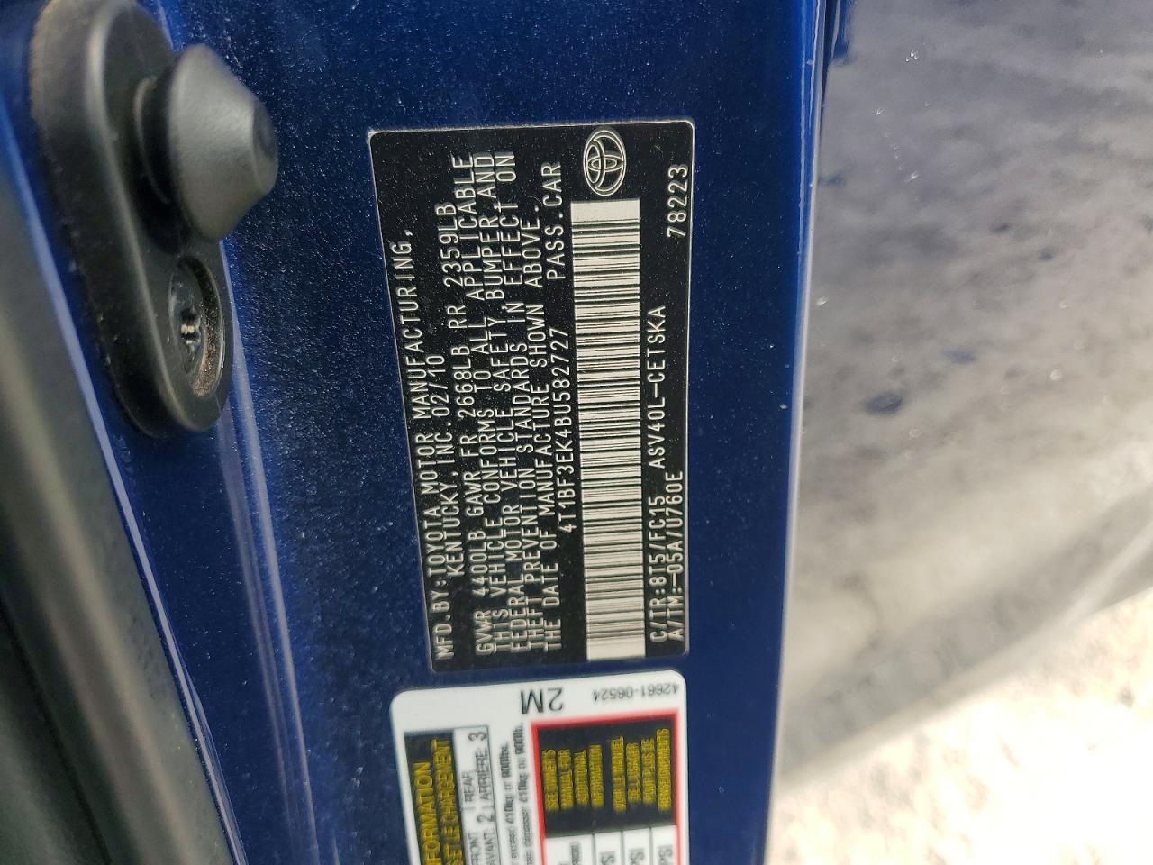 2011 Toyota Camry Se Синий vin: 4T1BF3EK4BU582727