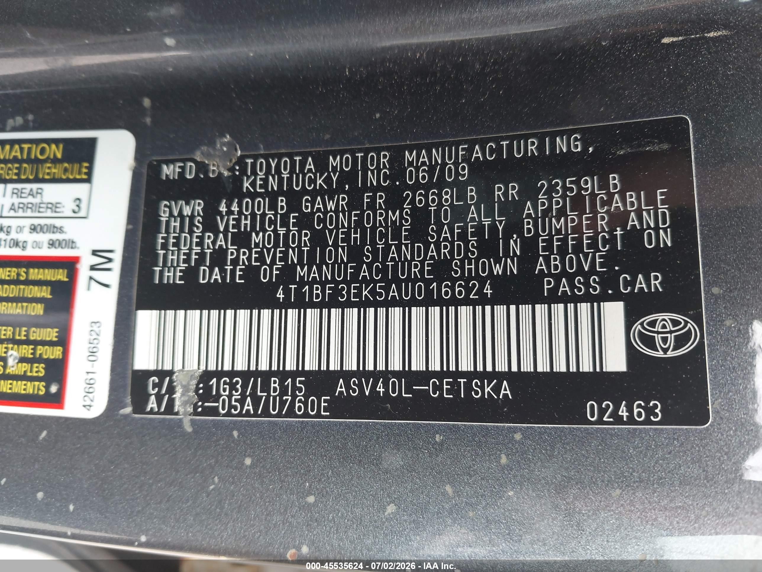 2010 Toyota Camry Se Gray vin: 4T1BF3EK5AU016624