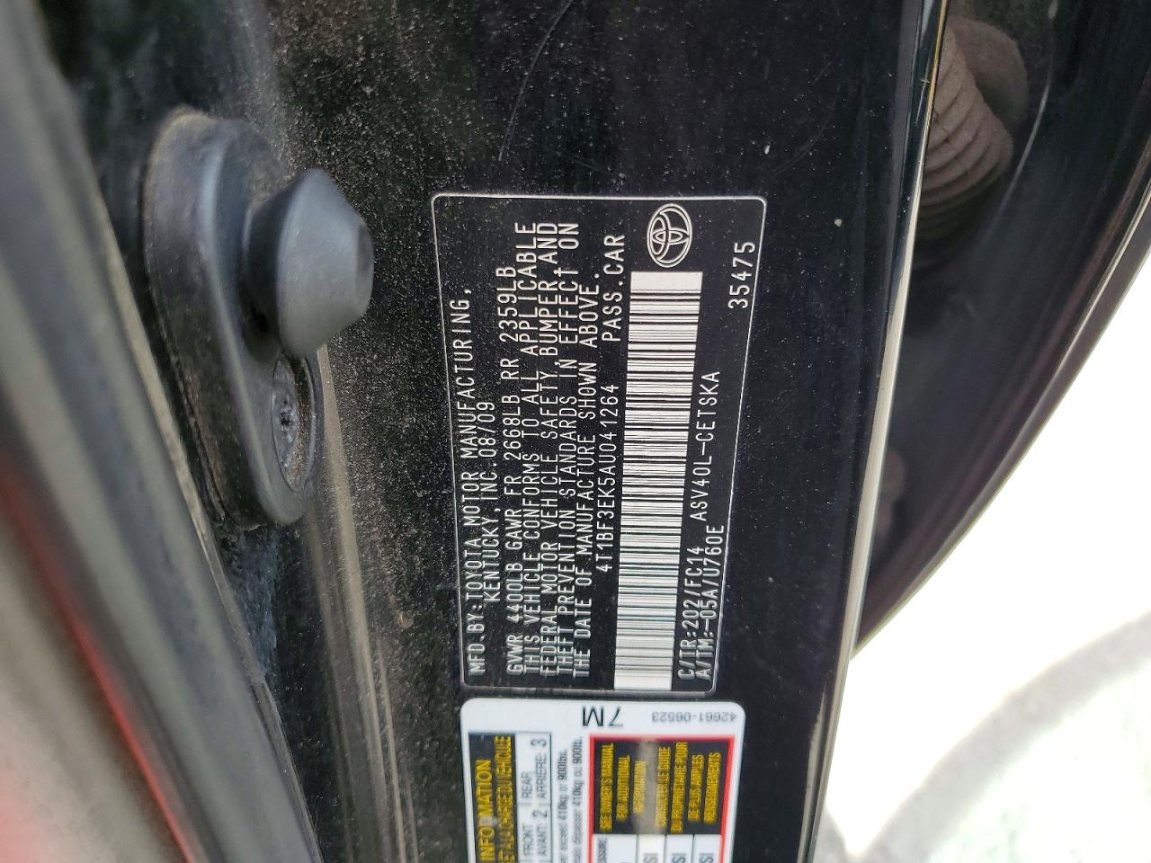 2010 Toyota Camry Se Black vin: 4T1BF3EK5AU041264