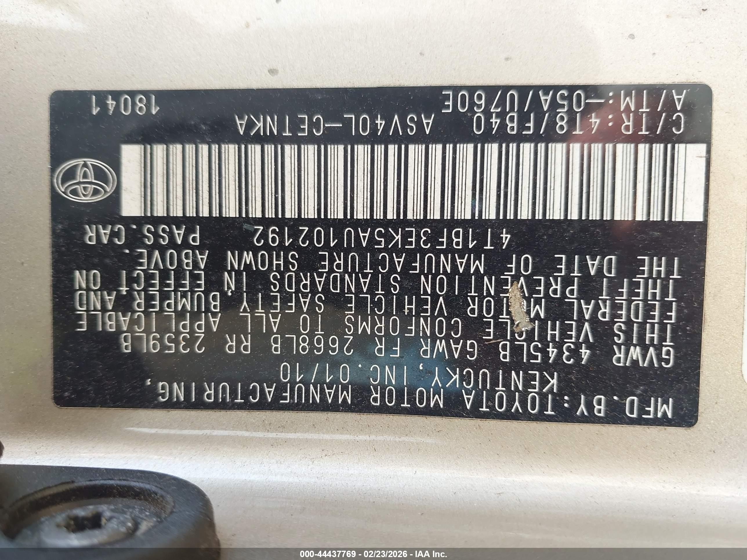 2010 Toyota Camry Le Brown vin: 4T1BF3EK5AU102192