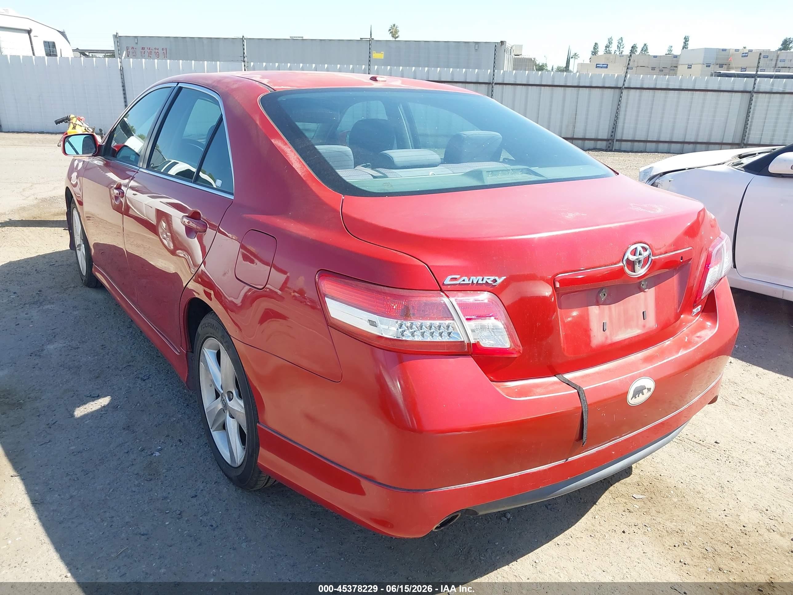 2010 Toyota Camry Se Red vin: 4T1BF3EK5AU576952